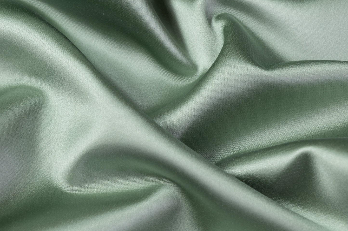 Italian Cotton Backed Silk Viscose Satin - Sage Green