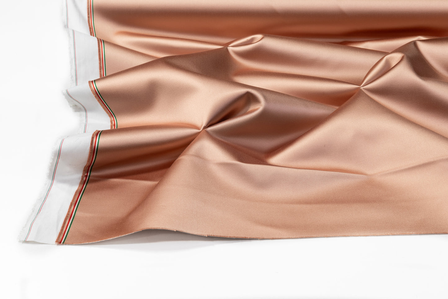 Italian Cotton Backed Silk Viscose Satin - Rose Gold