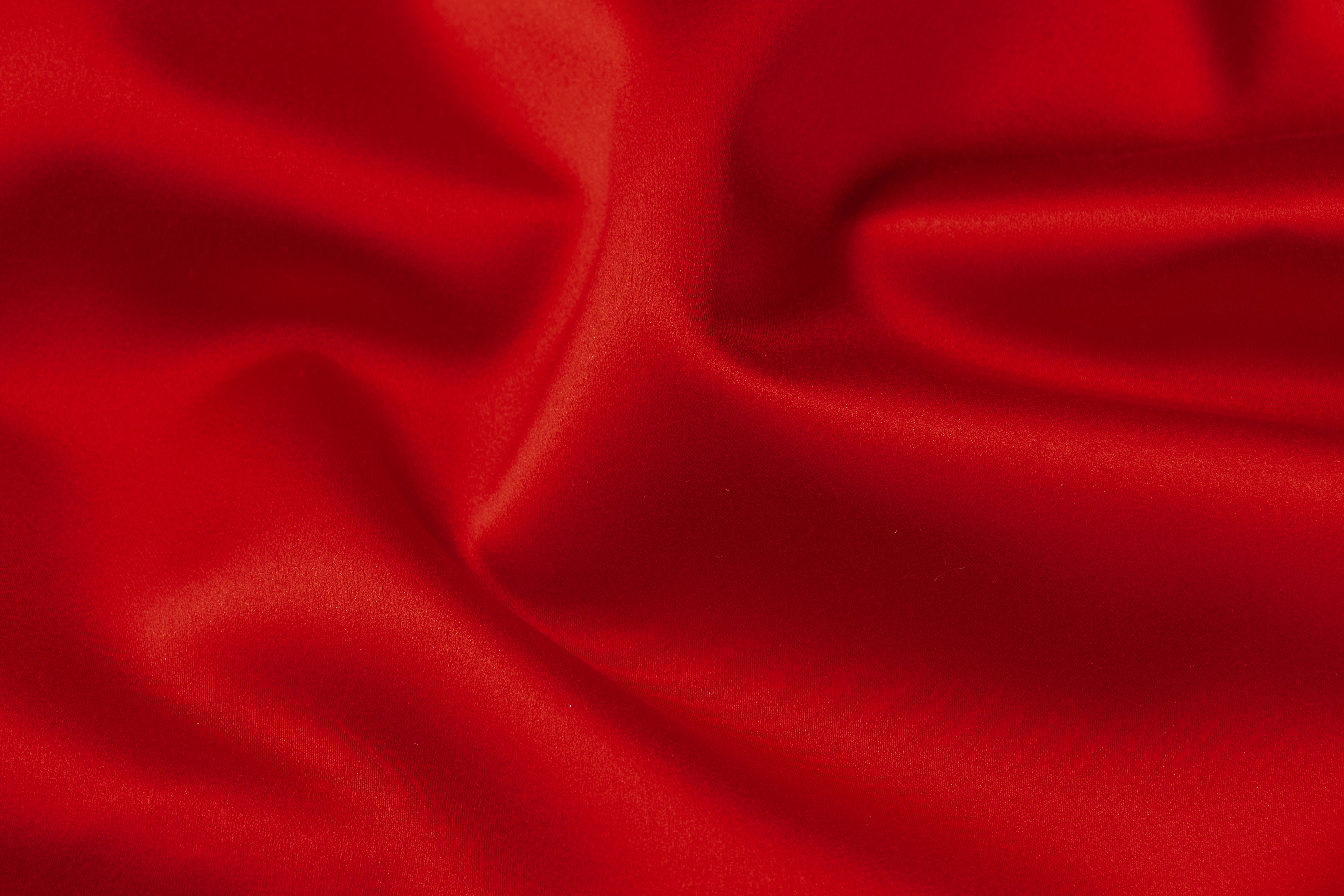 Italian Cotton Backed Silk Viscose Satin - Red