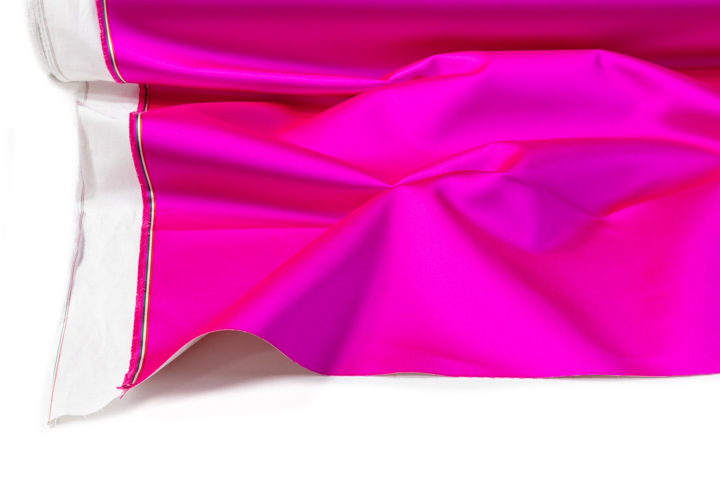 Italian Cotton Backed Silk Viscose Satin - Magenta