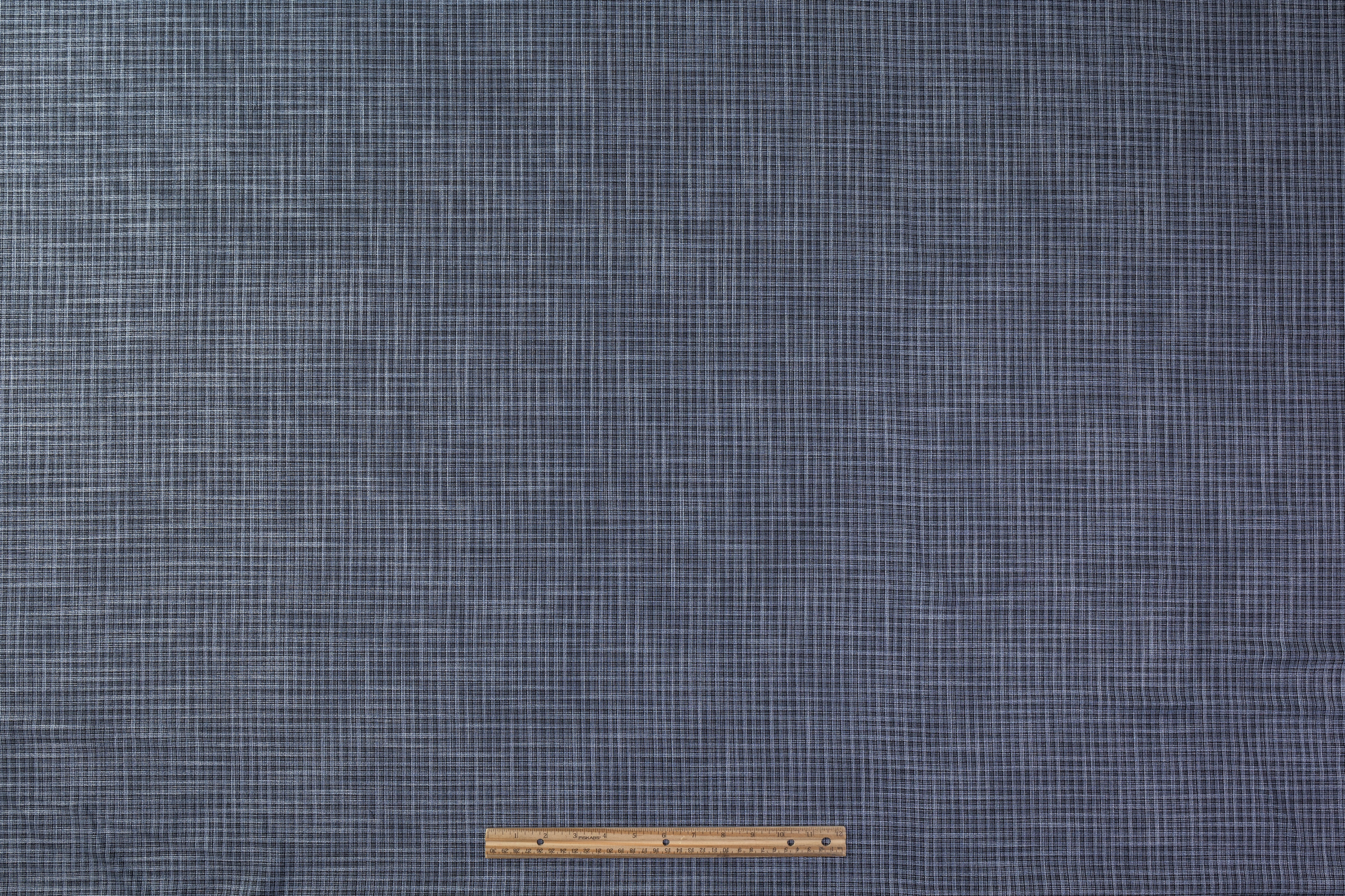 Carlo Barbera - Micro Plaid Italian Wool Viscose Suiting - Blue / Black