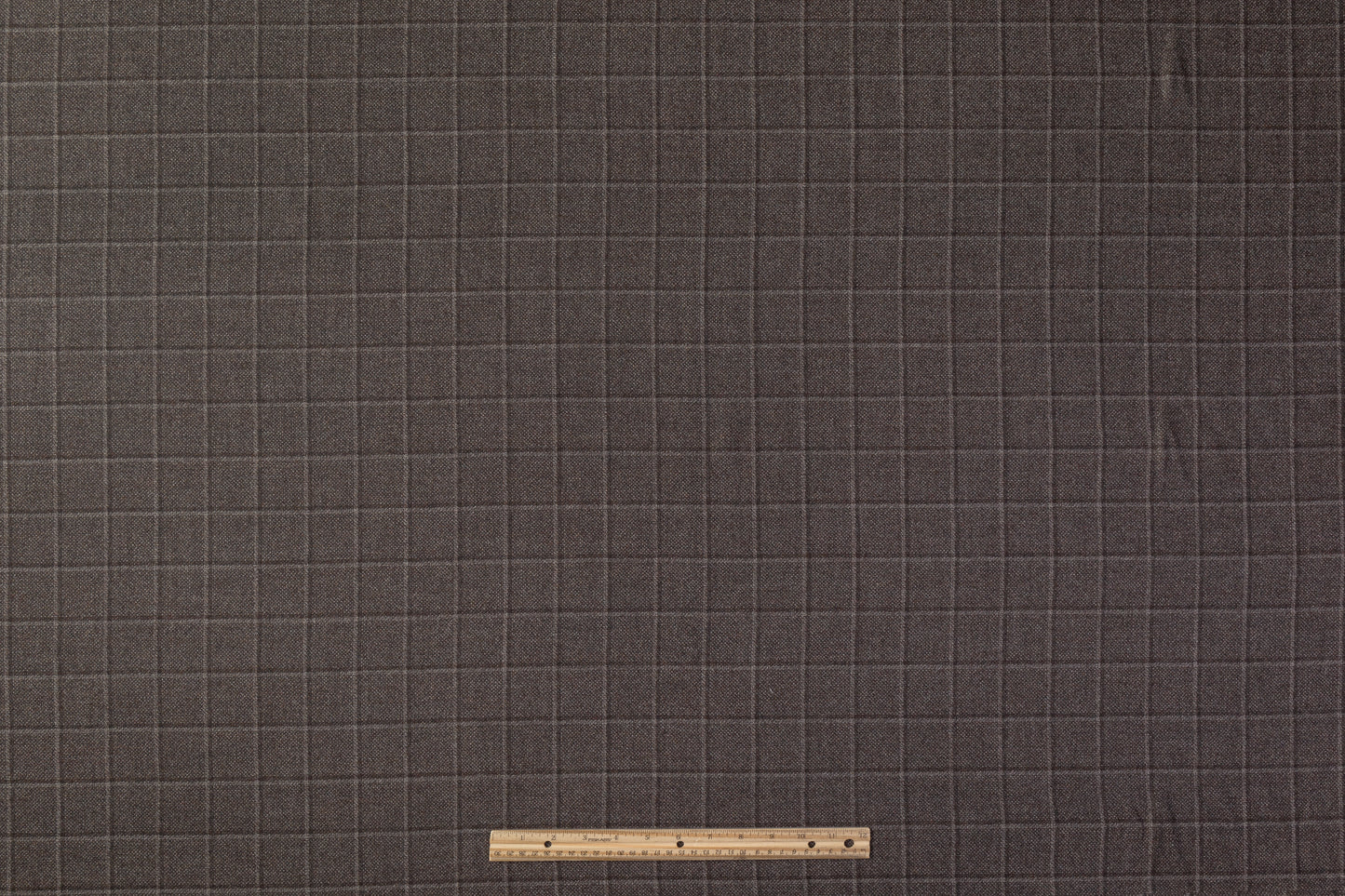 Checked Italian Wool Flannel Suiting - Brown