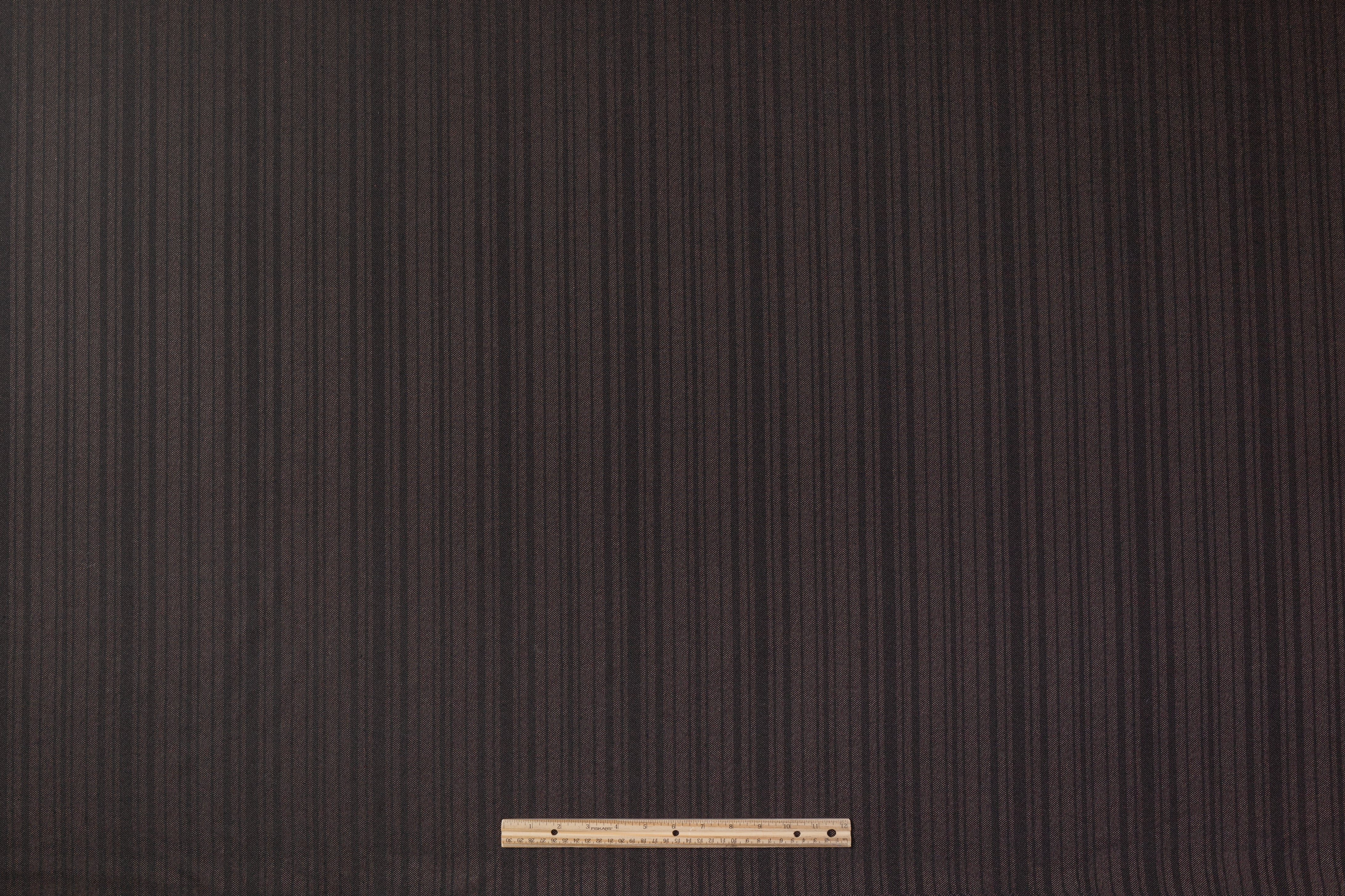 Striped Italian Wool Suiting - Brown