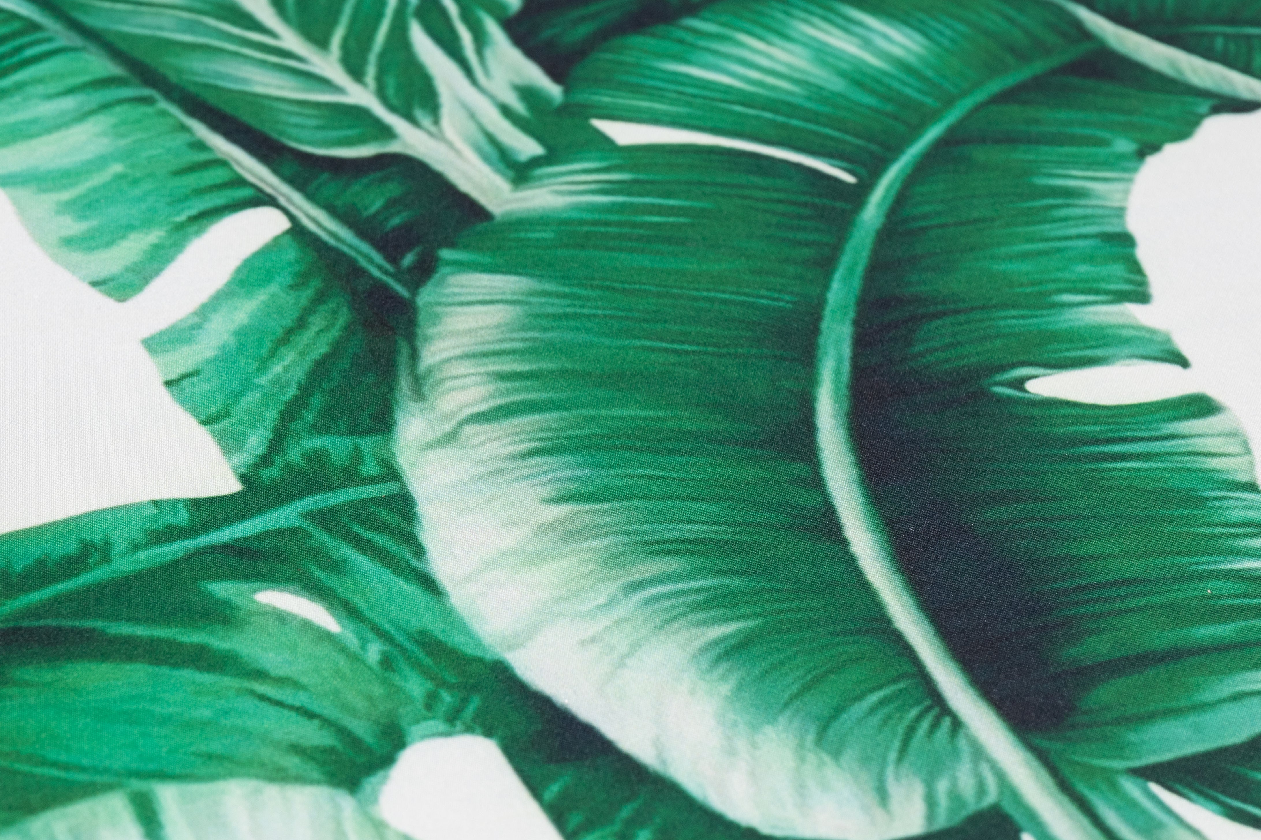 Tropical Printed Italian Poly Faille - Green / White