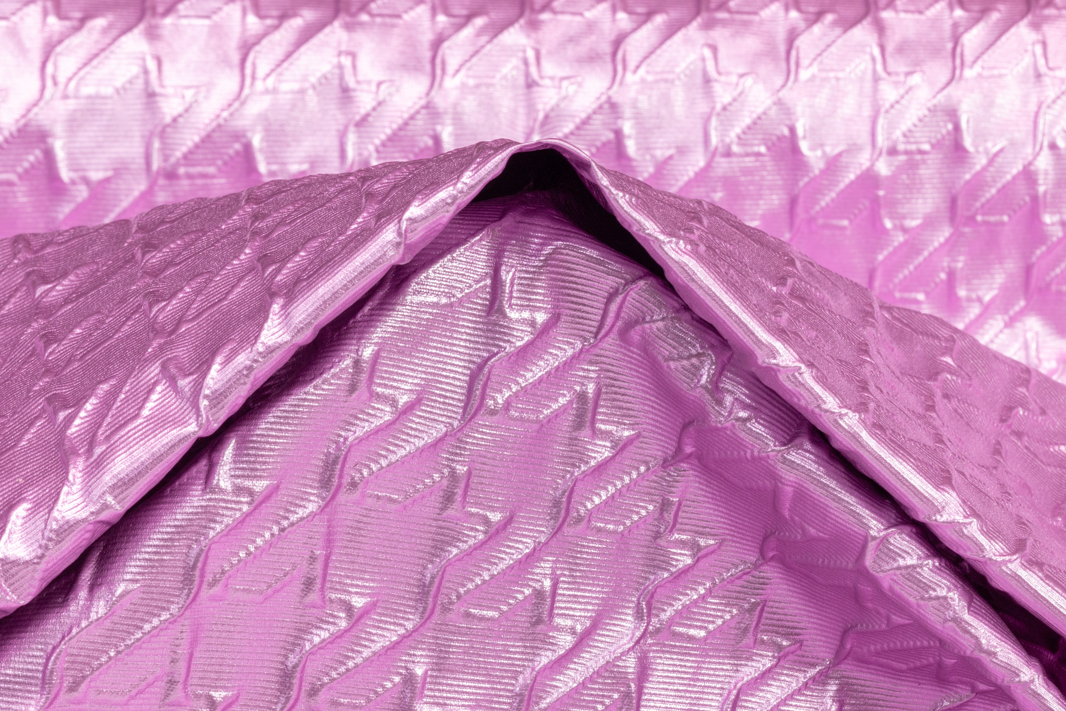Laminated Italian Houndstooth Brocade - Pink