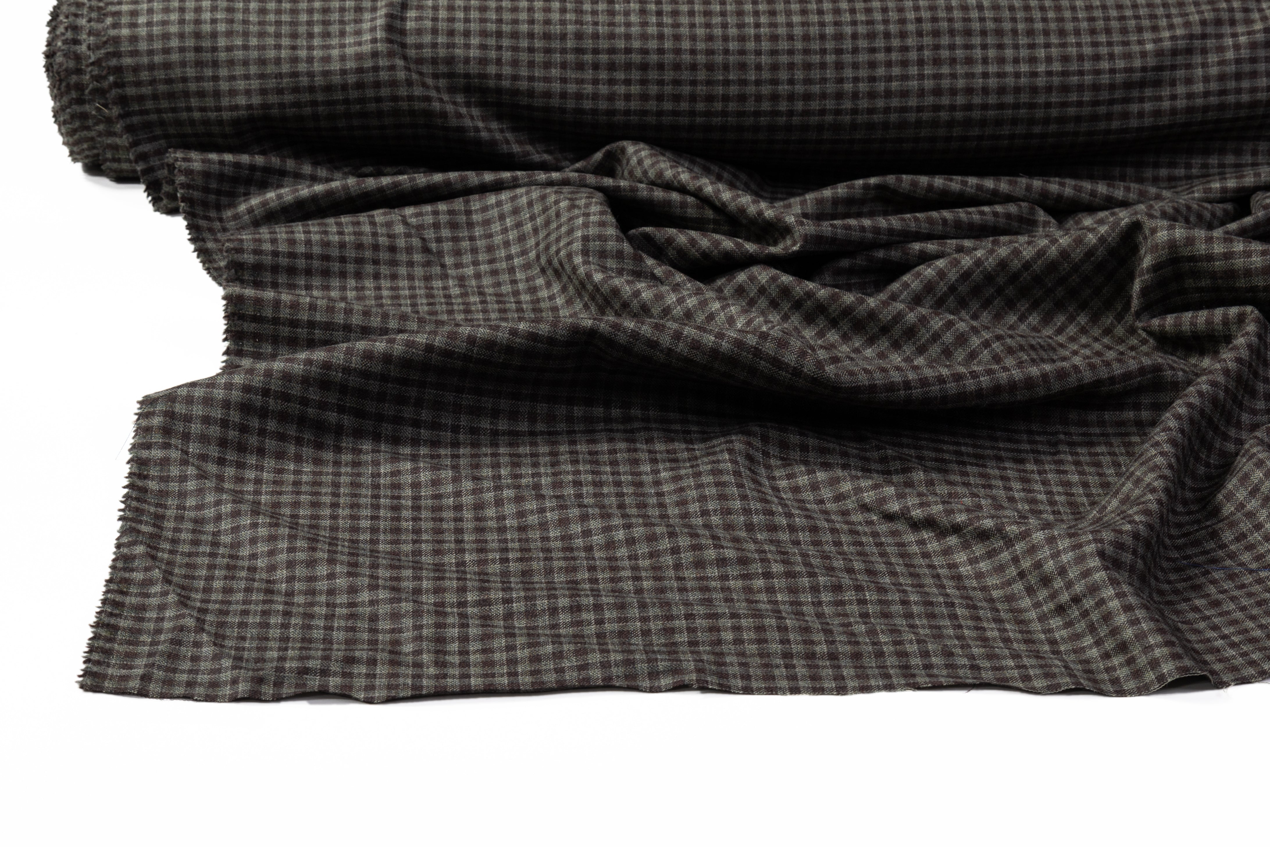 Reda - Super 110s Italian Wool Flannel Suiting - Green / Brown