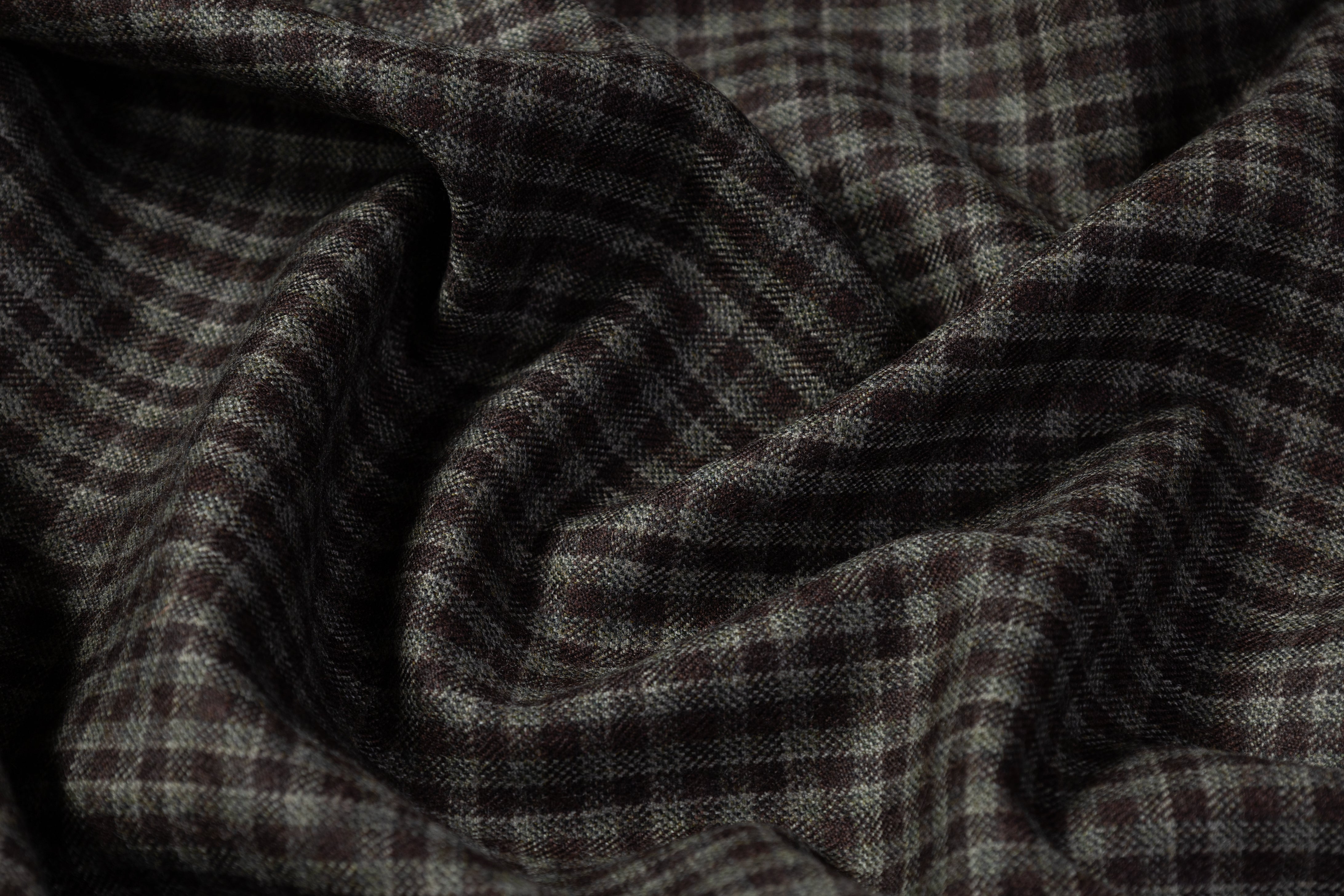 Reda - Super 110s Italian Wool Flannel Suiting - Green / Brown