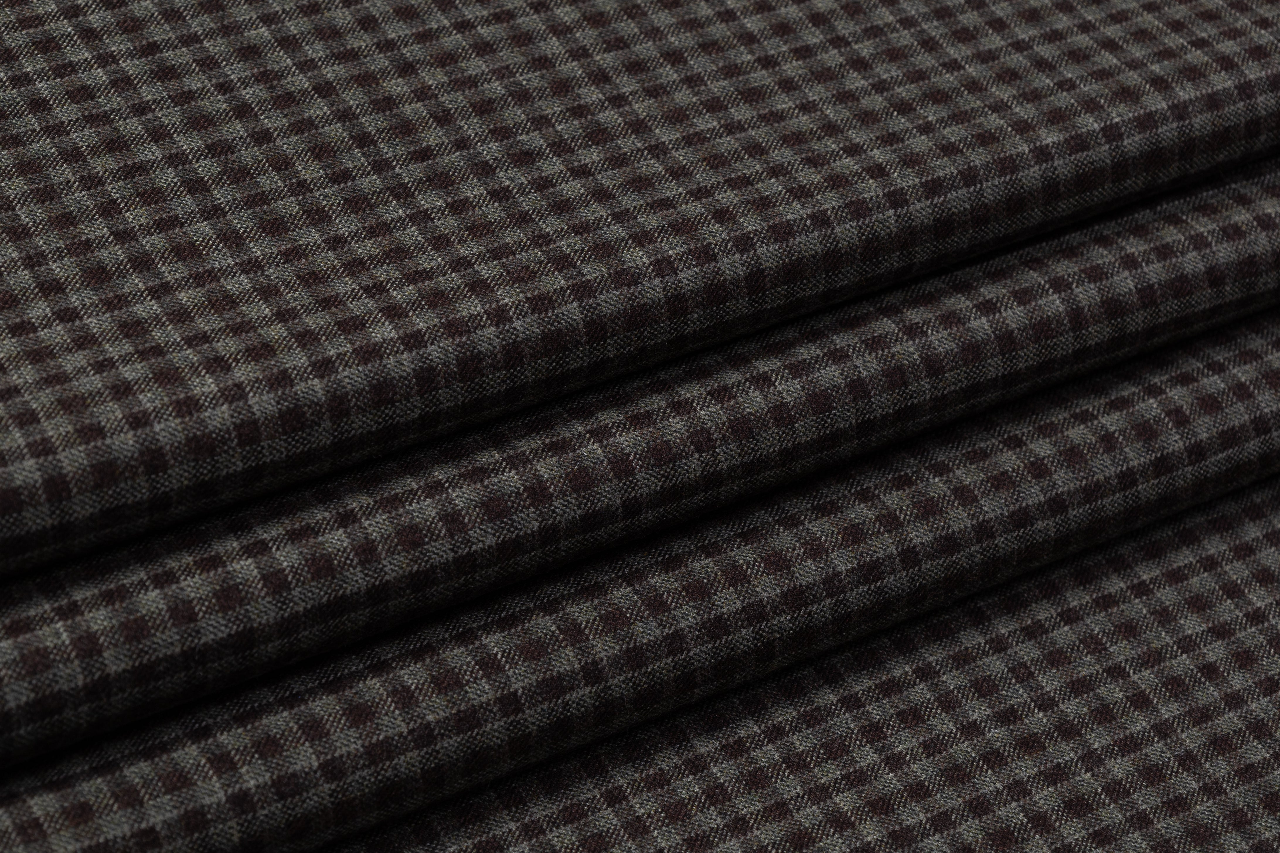 Reda - Super 110s Italian Wool Flannel Suiting - Green / Brown