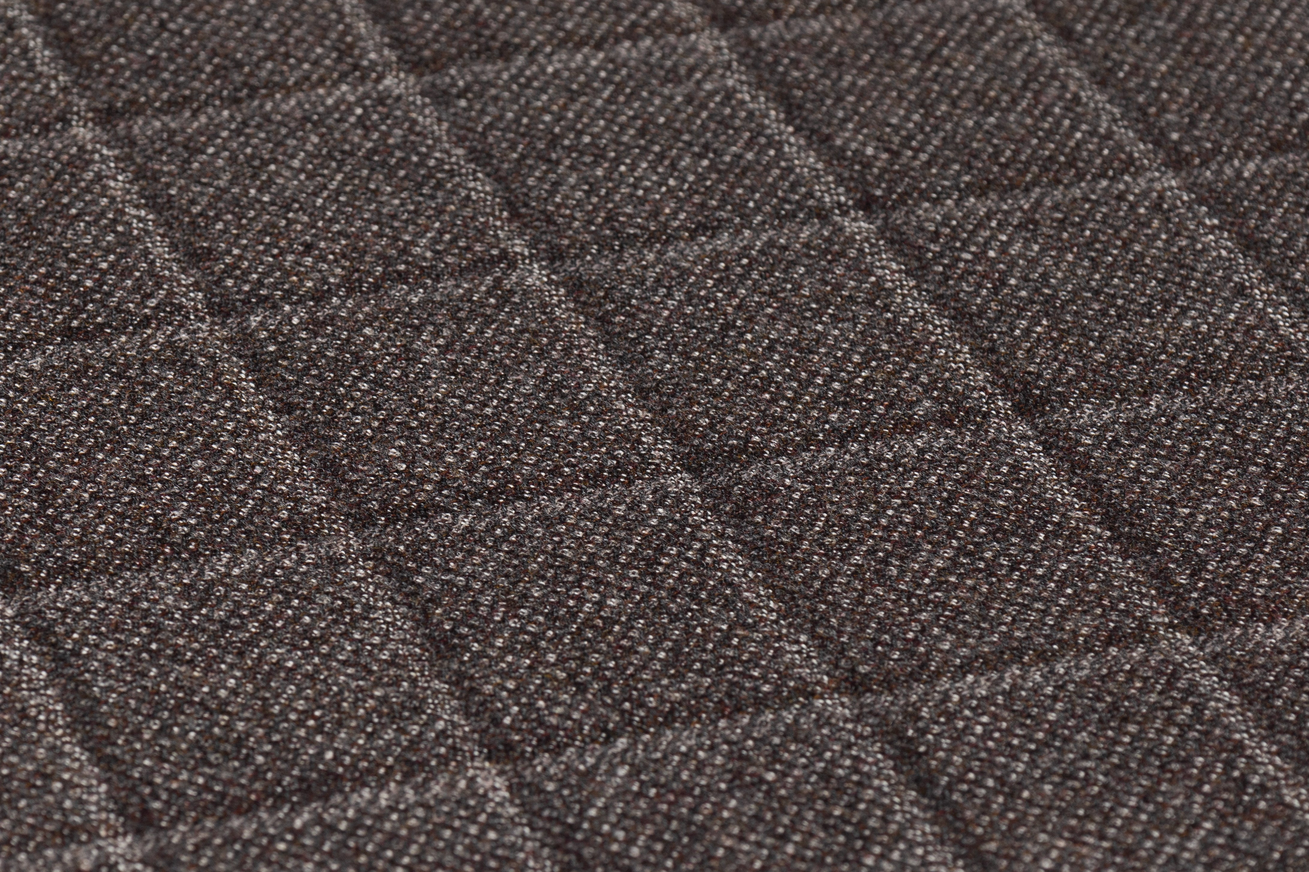 Checked Italian Wool Flannel Suiting - Brown