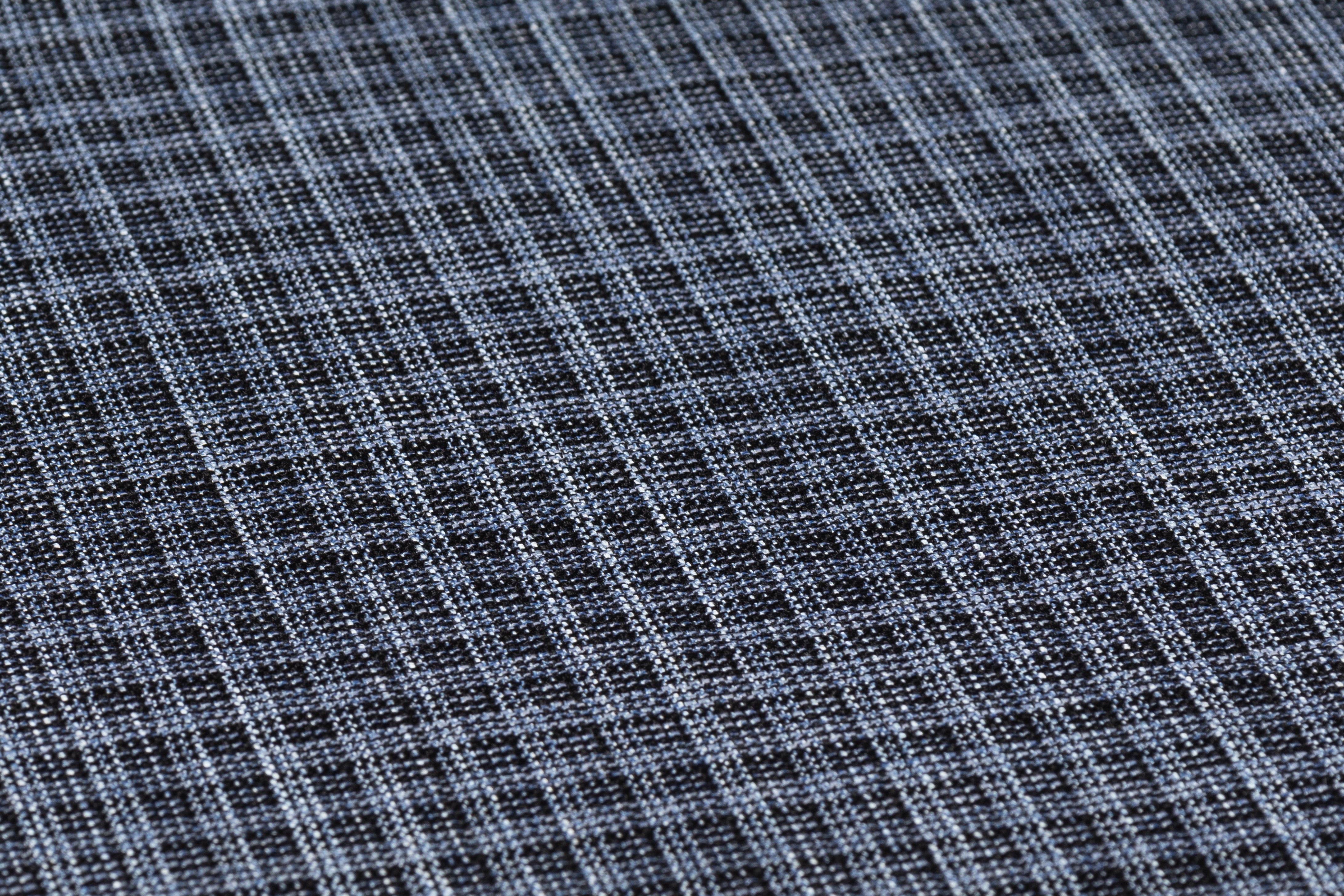 Carlo Barbera - Micro Plaid Italian Wool Viscose Suiting - Blue / Black