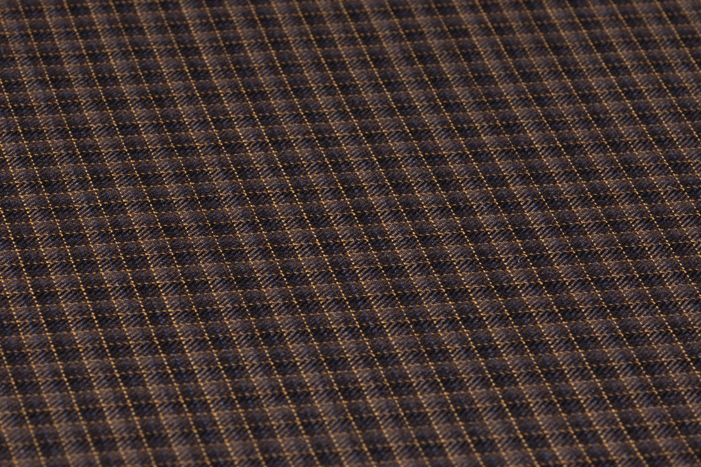 Lanificio di Pray - Micro Plaid Italian Wool Suiting - Brown / Navy