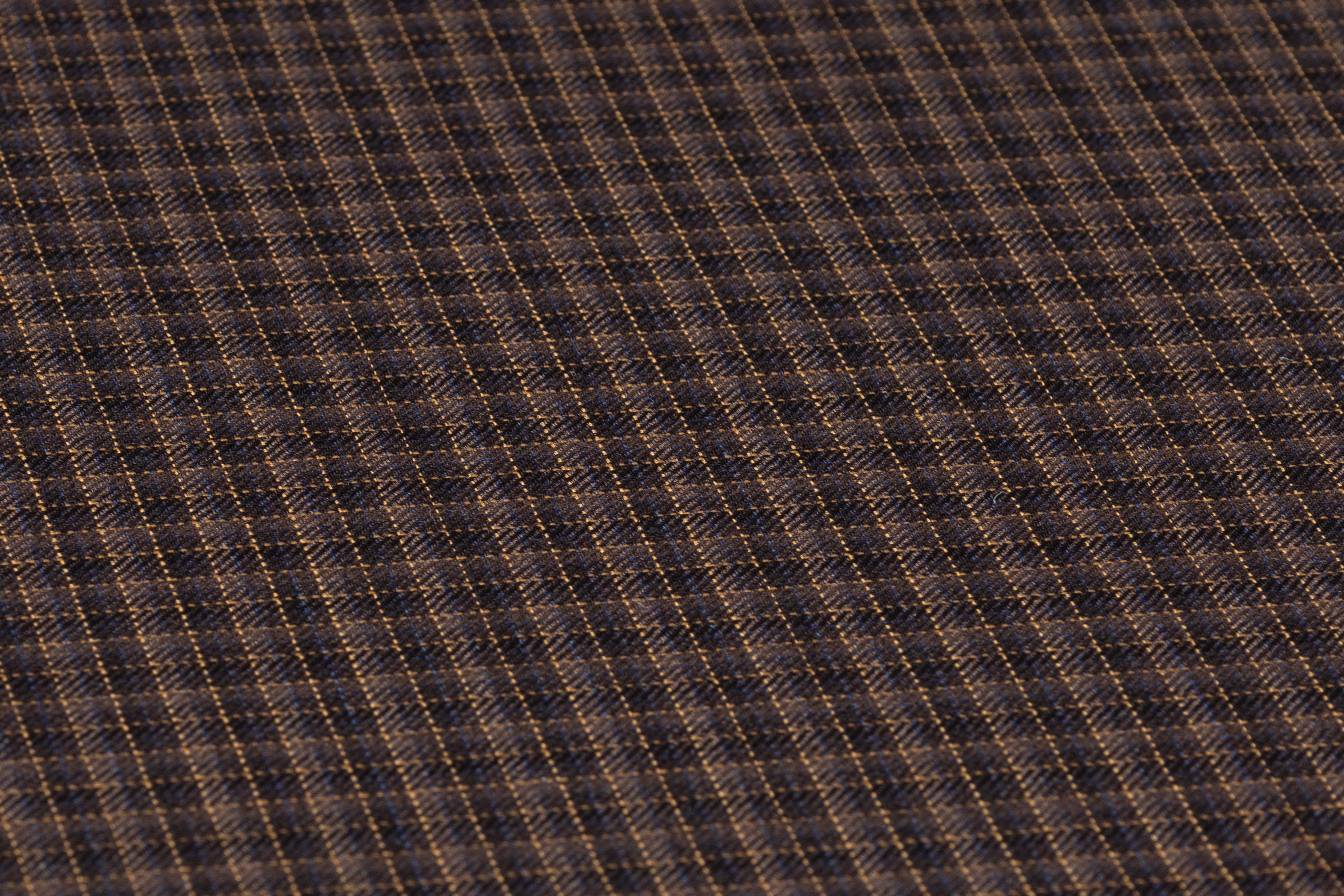 Lanificio di Pray - Micro Plaid Italian Wool Suiting - Brown / Navy
