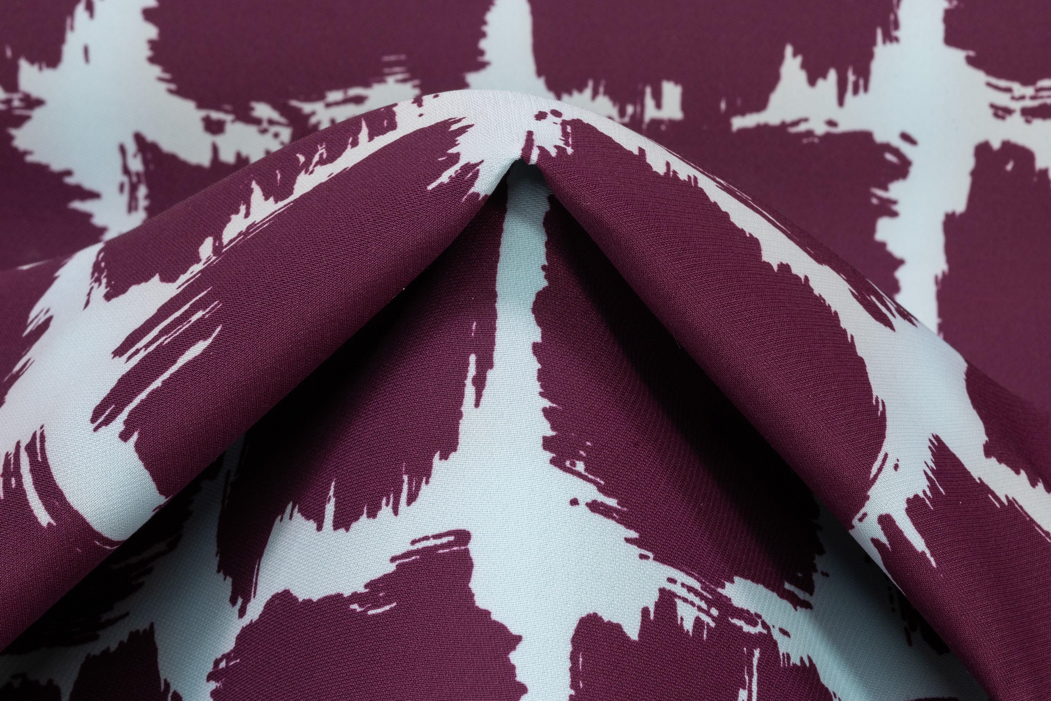 Alexander McQueen - Heavy Italian Mikado - Aqua Blue / Burgundy