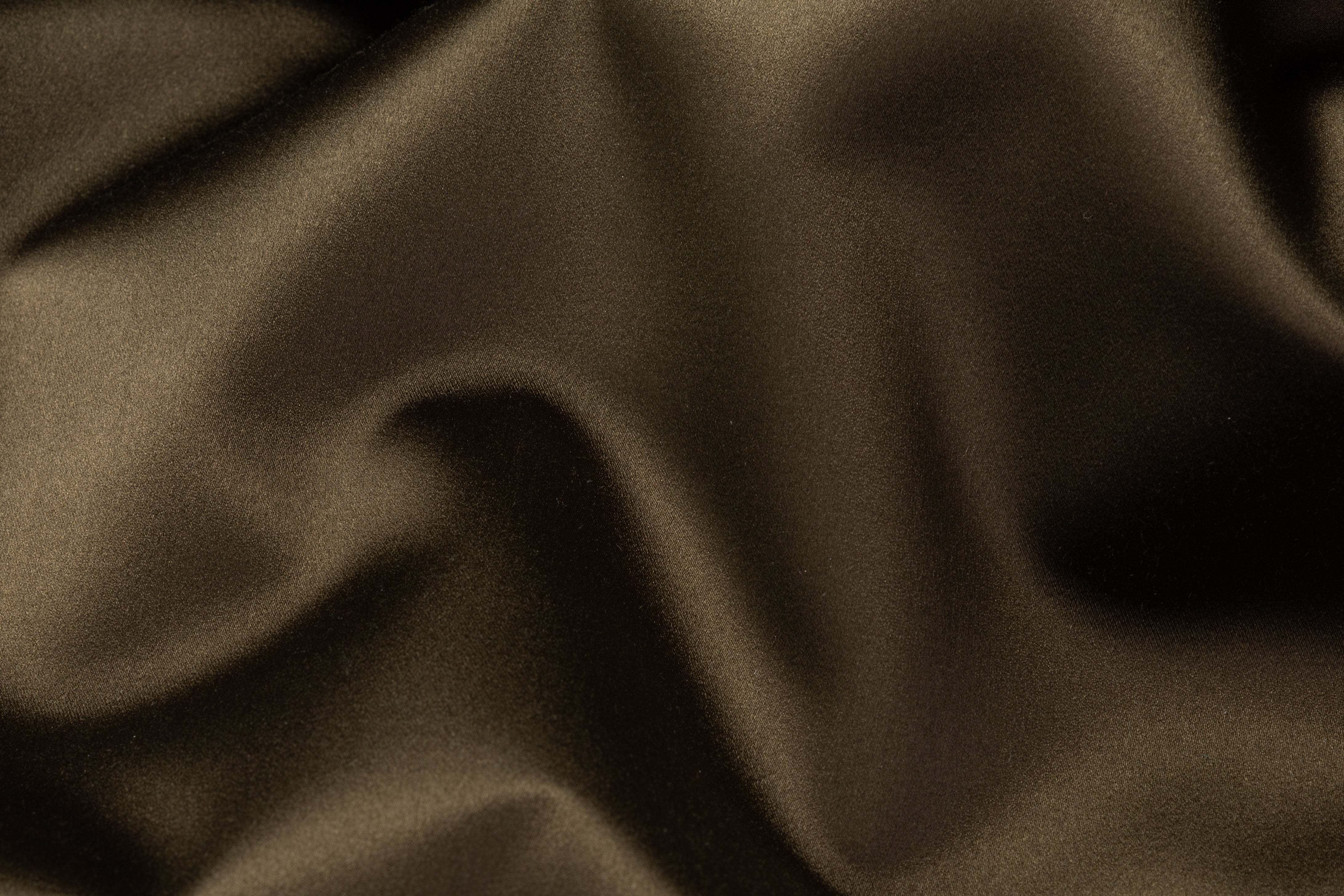 Italian Cotton Backed Silk Viscose Satin - Bronze Olive