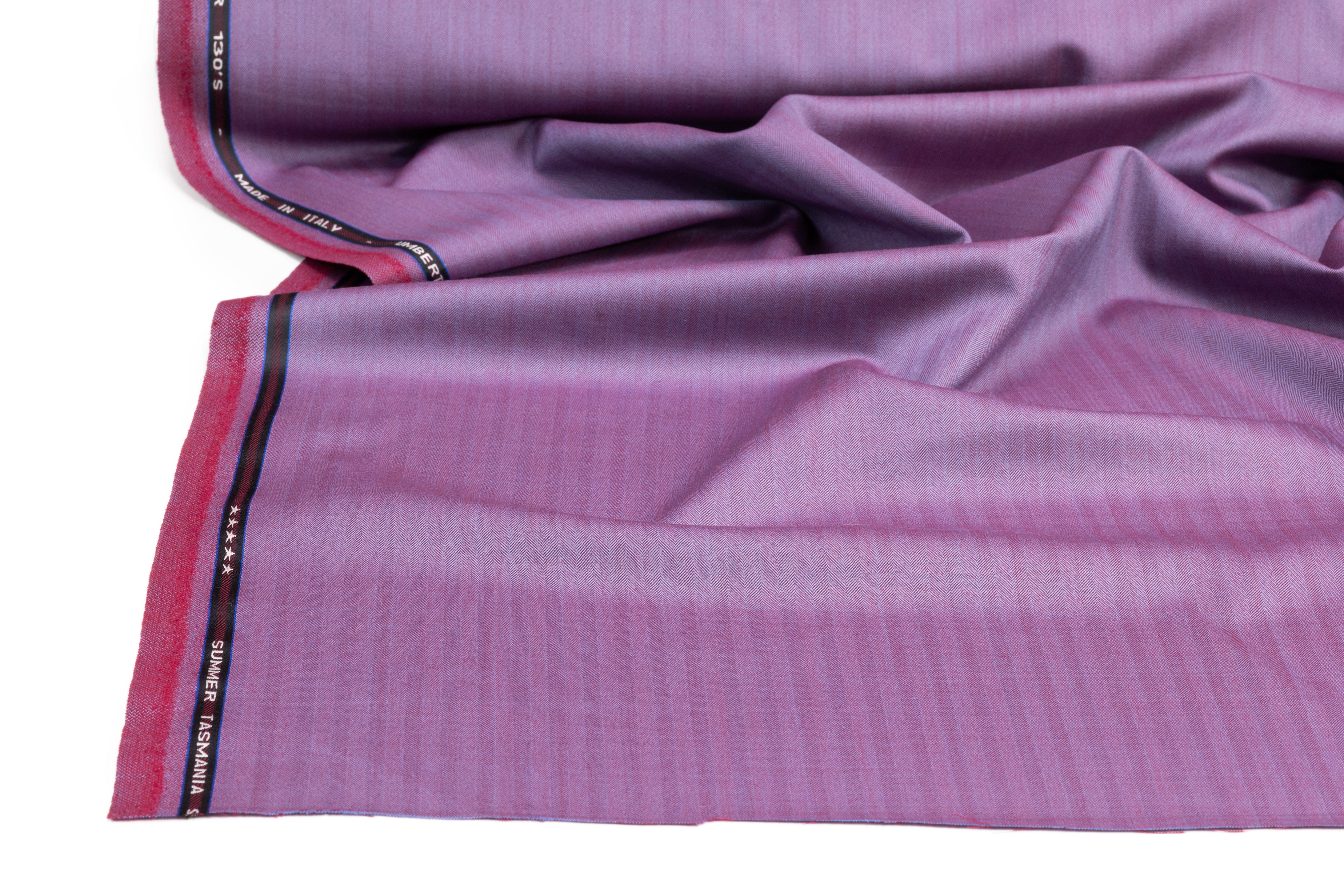 Iridescent Italian Summer Tasmania Super 130s Wool Suiting - Purple / Rose