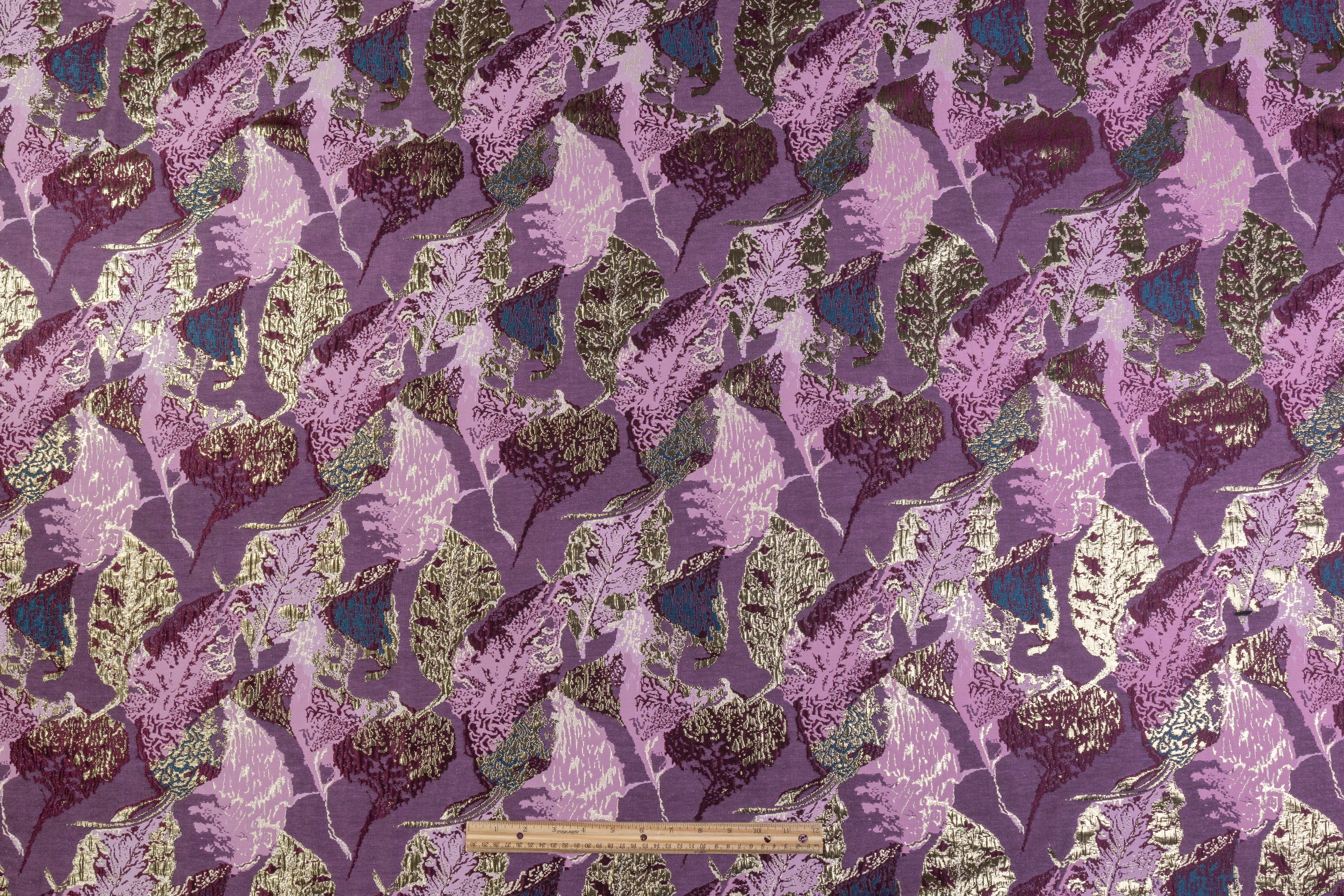 Abstract Metallic Brocade - Purple / Burgundy / Blue