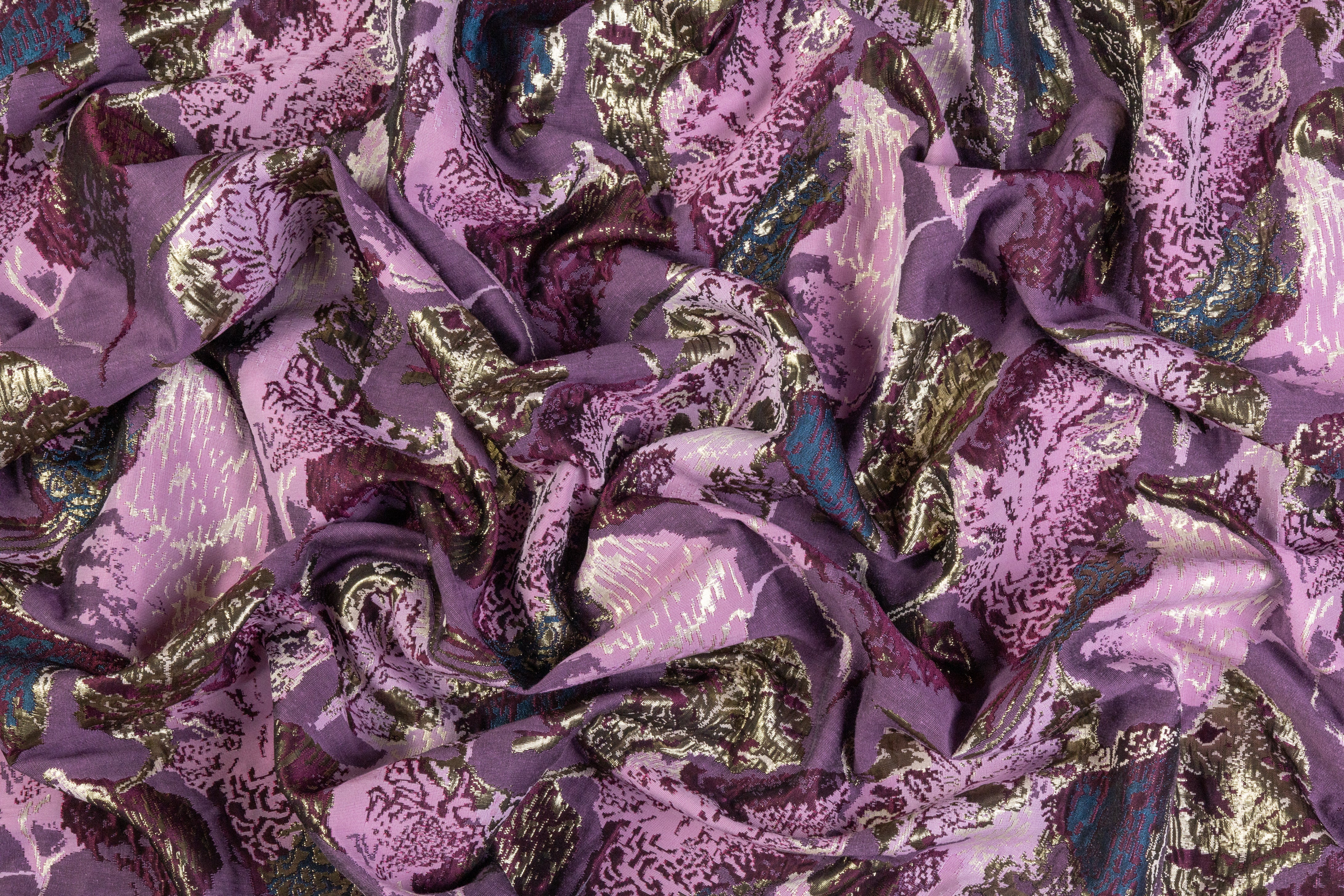 Abstract Metallic Brocade - Purple / Burgundy / Blue