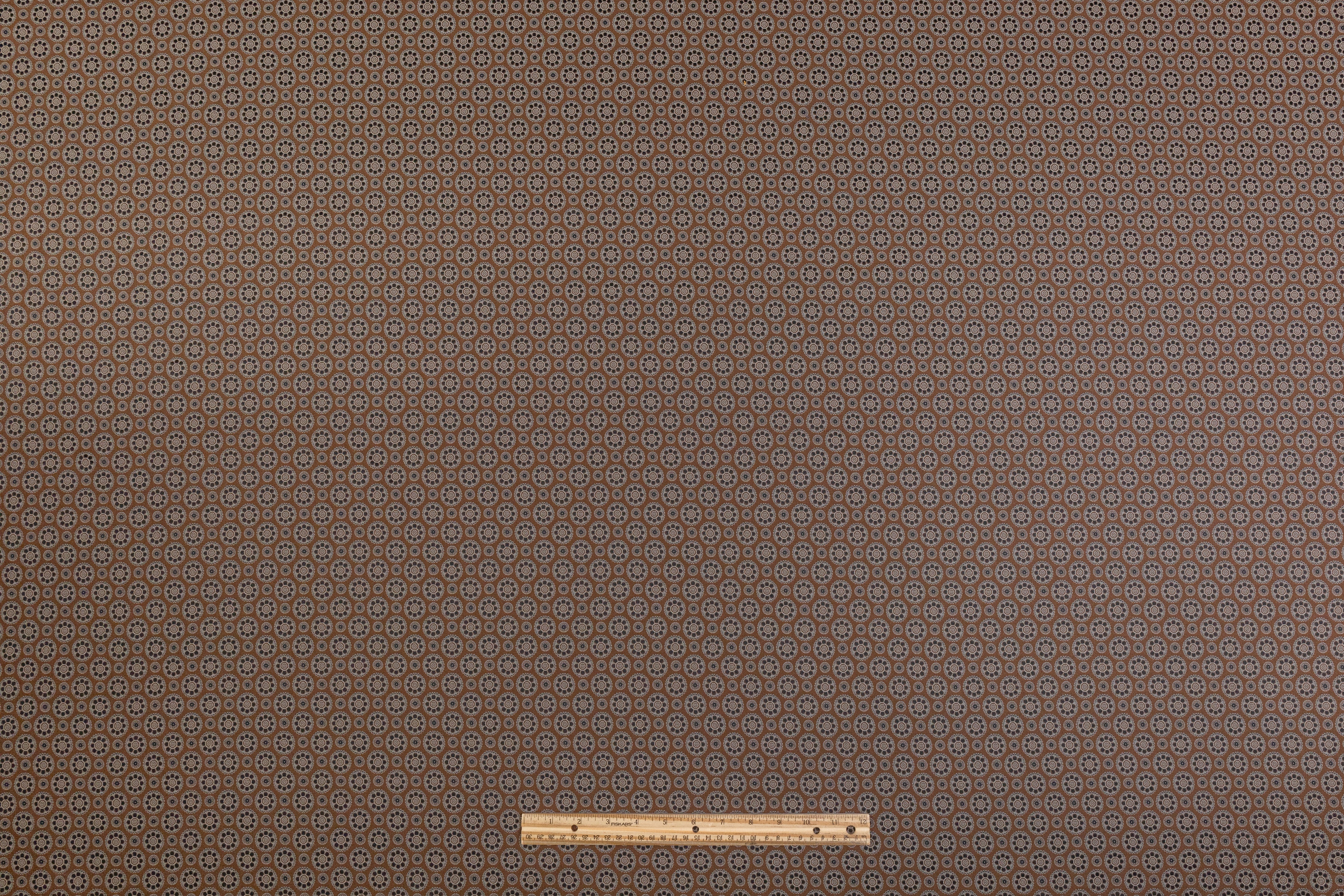 Geometric Stretch Brocade - Brown