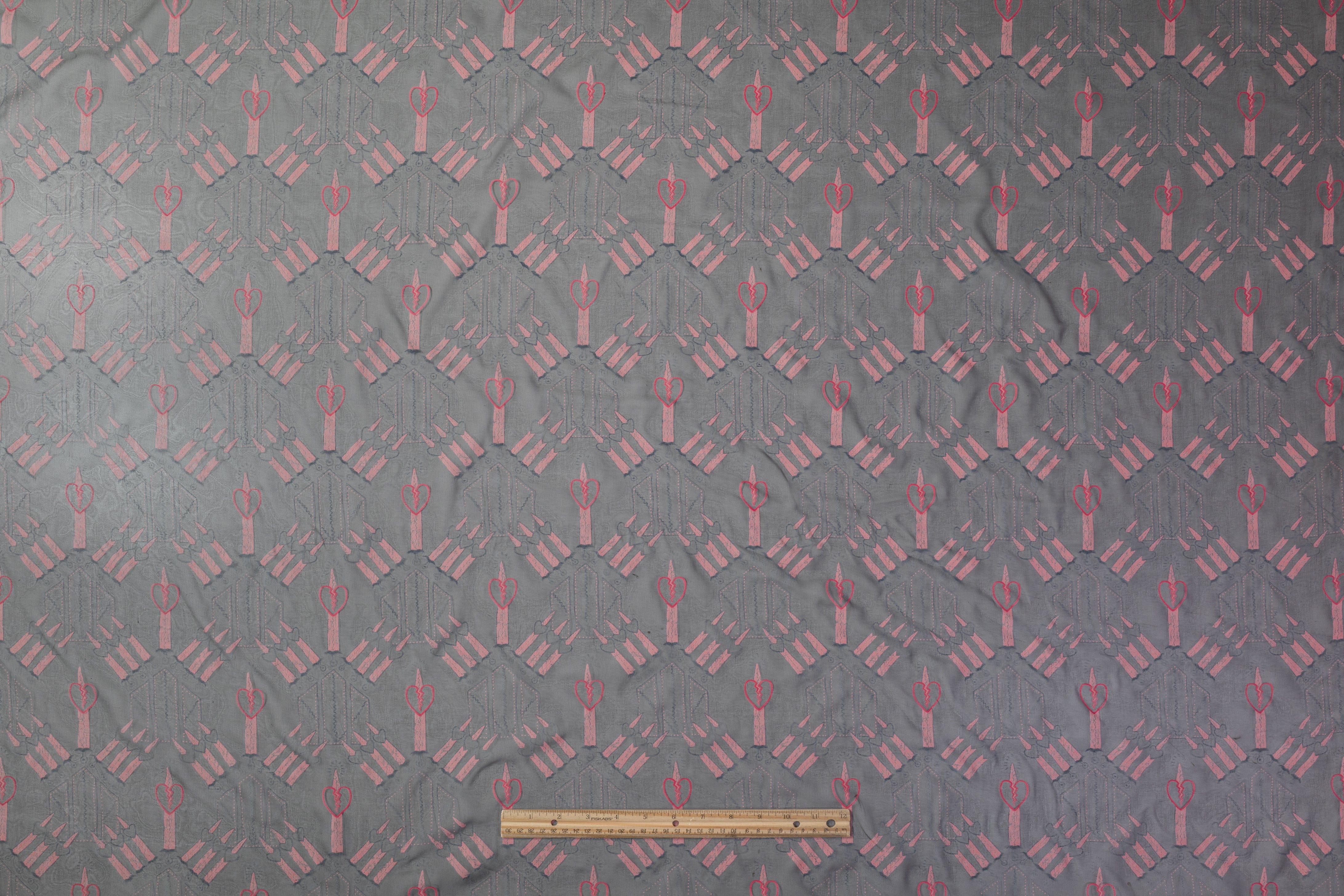 Valentino - Italian Silk Organza - Black / Pink