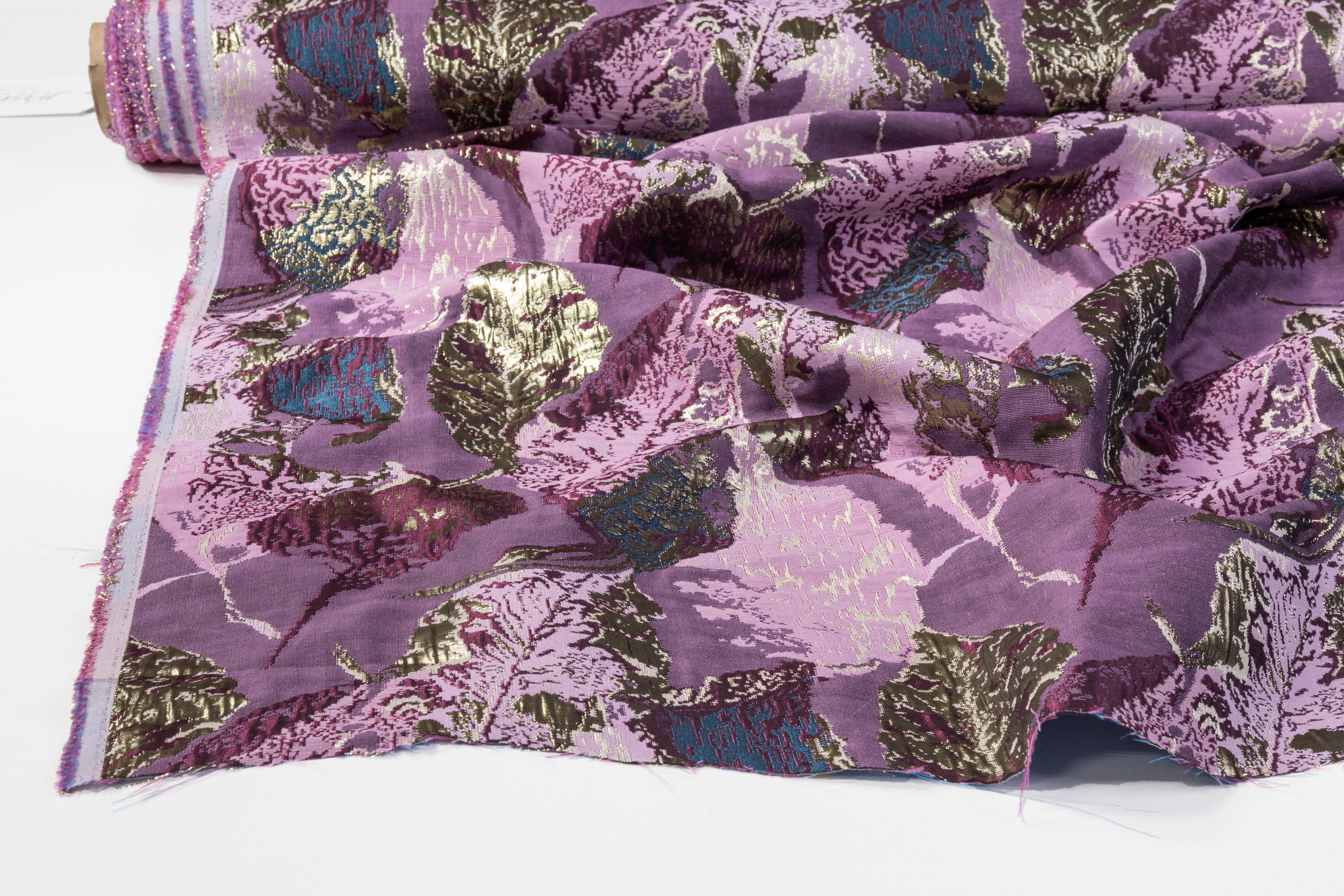 Abstract Metallic Brocade - Purple / Burgundy / Blue