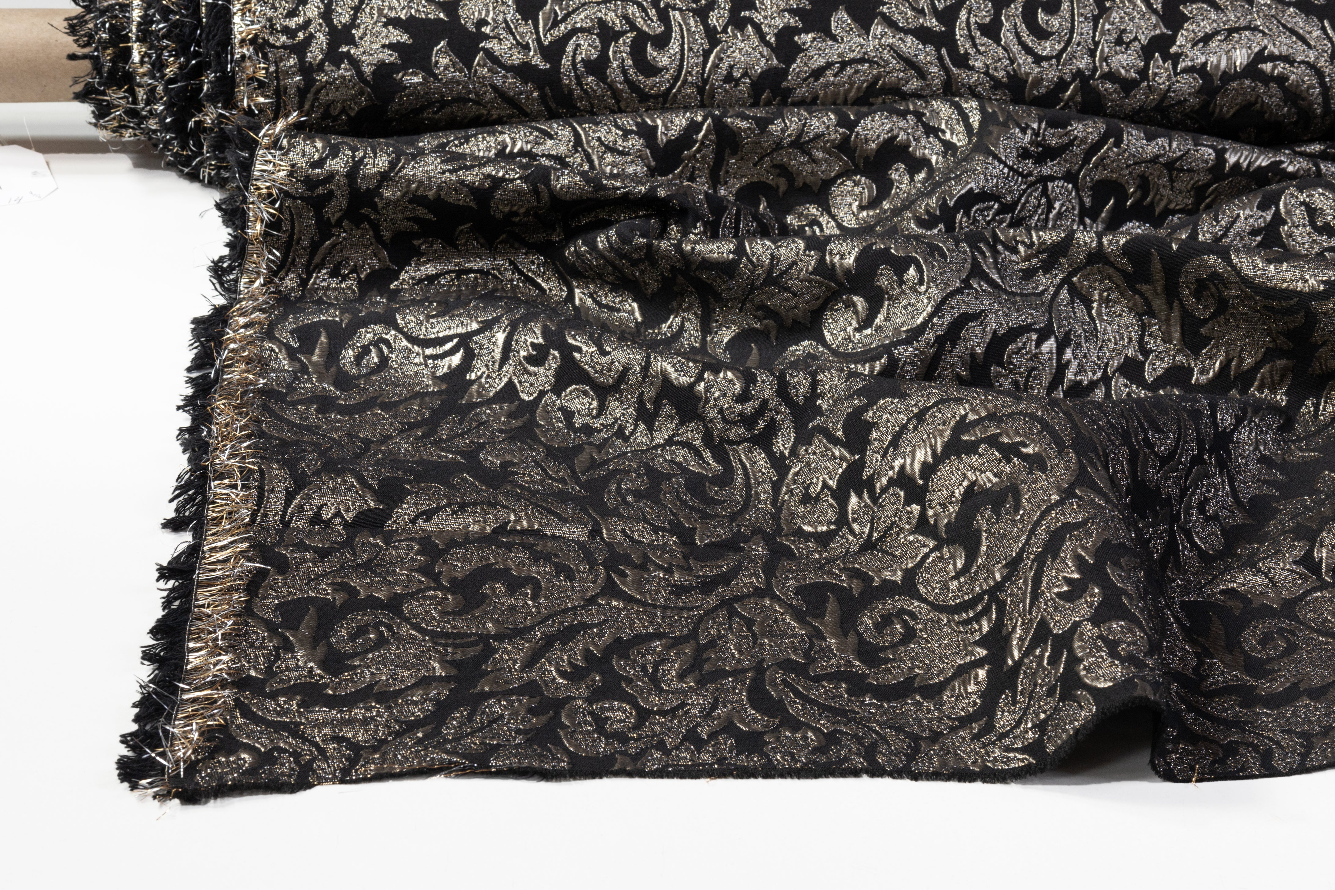 Metallic Brocade - Black / Platinum Gray