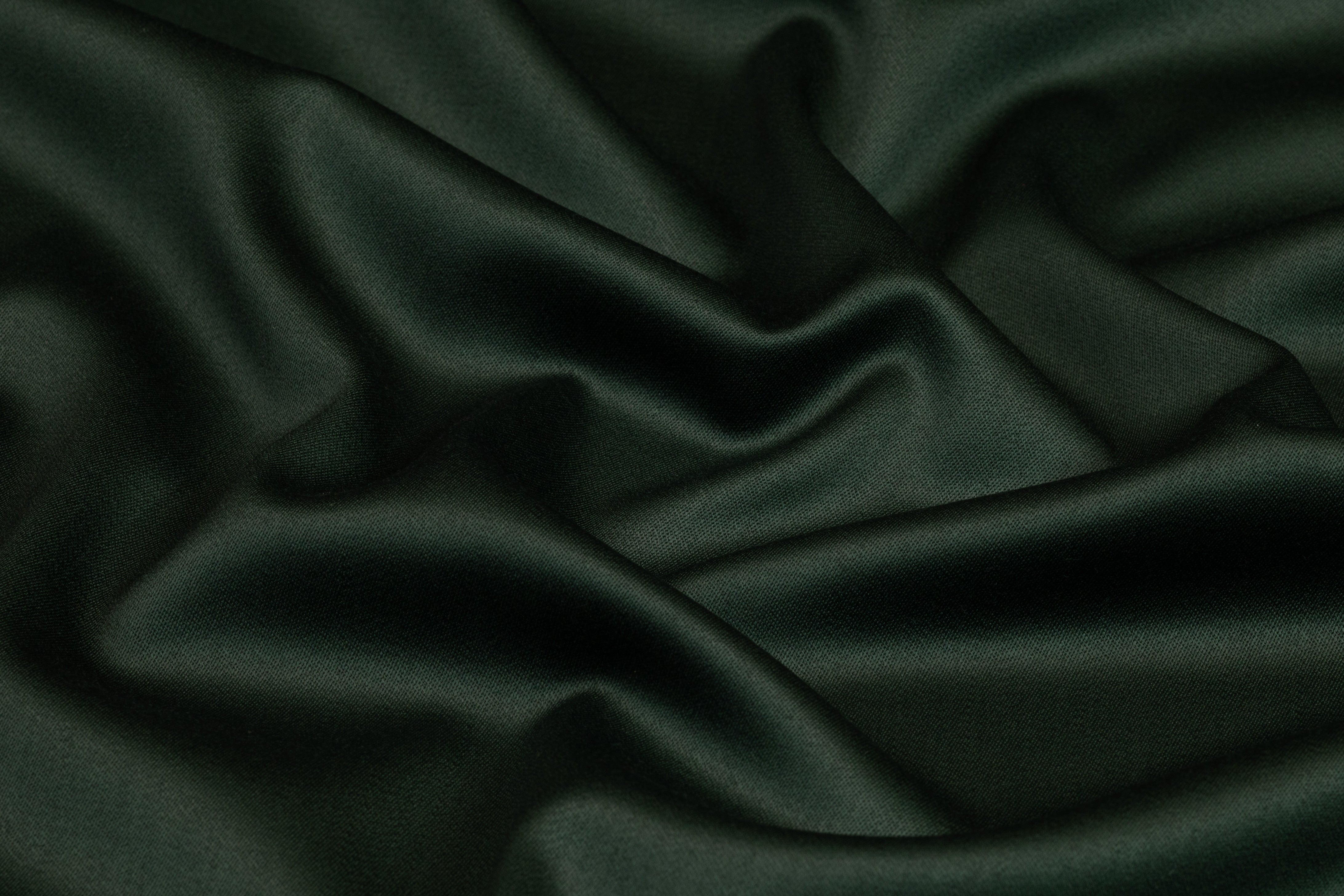 Super 150s Italian Wool Blend Satin Faille Suiting - Dark Green