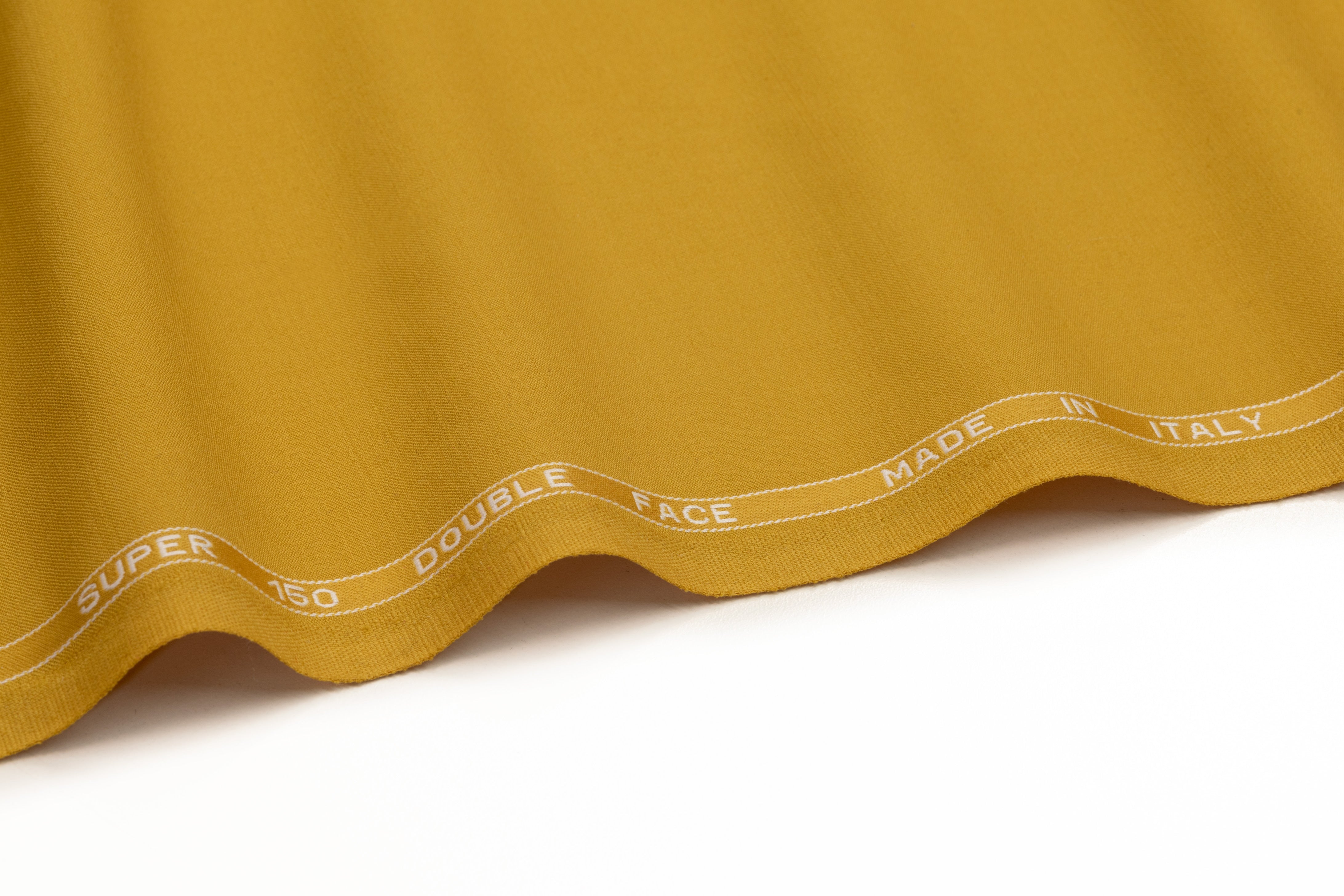 Super 150s Italian Wool Blend Satin Faille Suiting - Gold