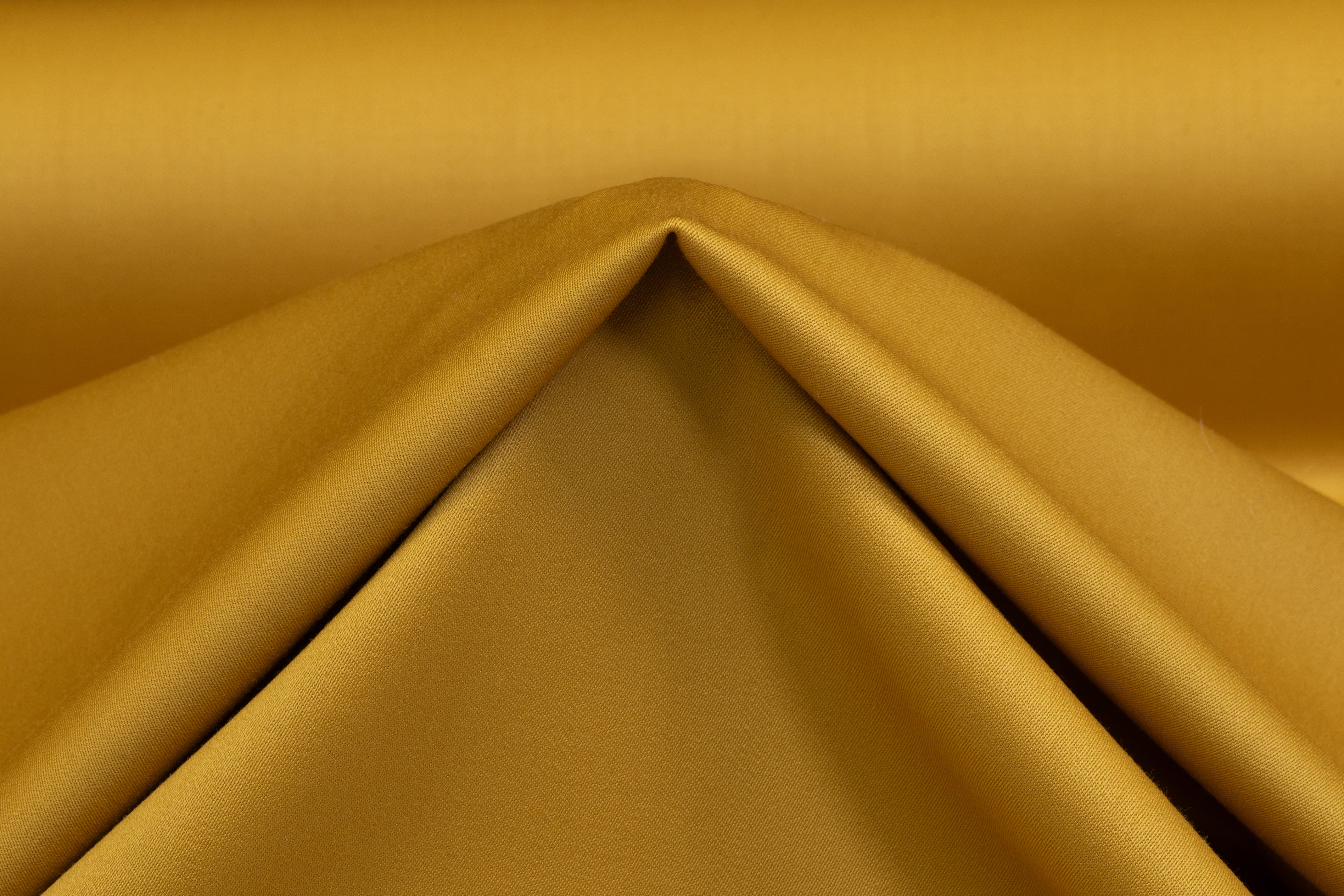 Super 150s Italian Wool Blend Satin Faille Suiting - Gold