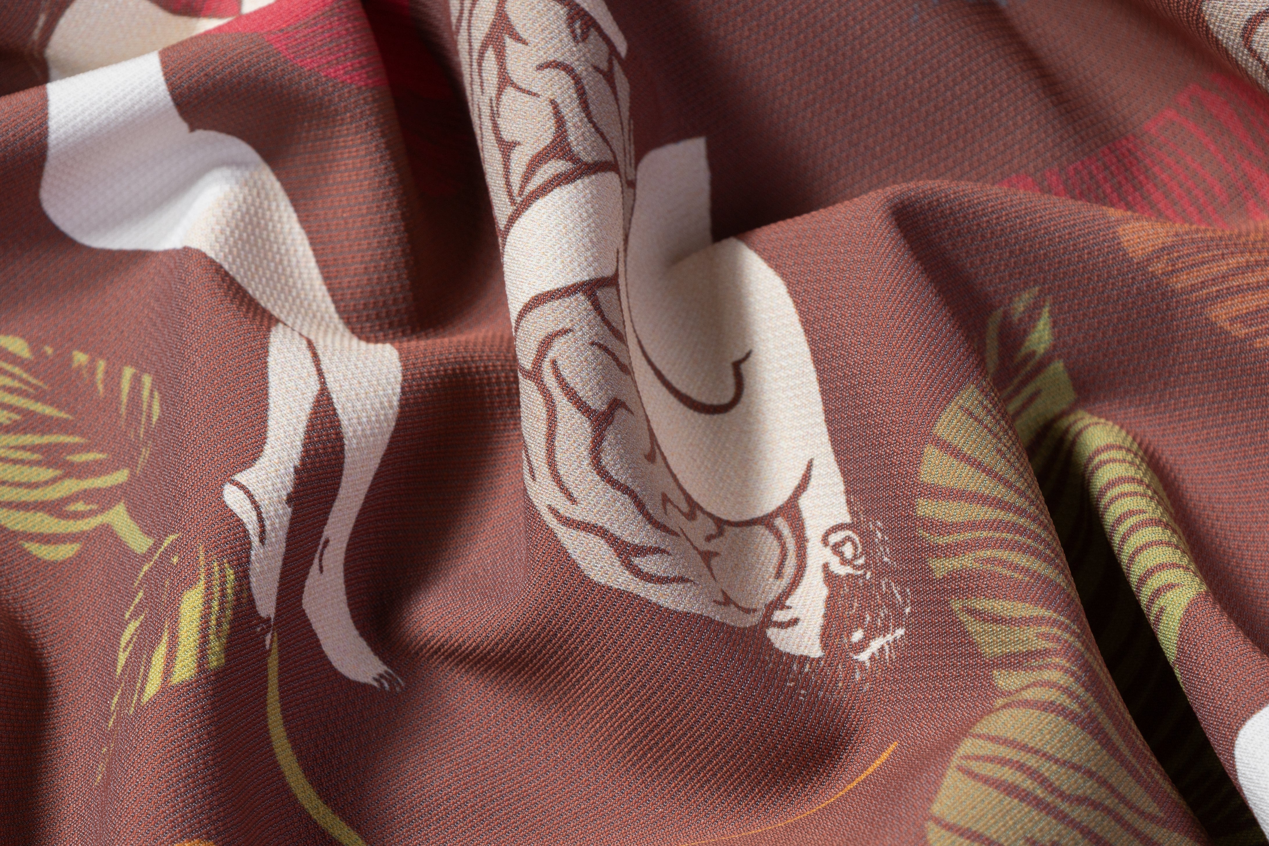 Italian Silk Acrylic Twill - Brick / Multicolor