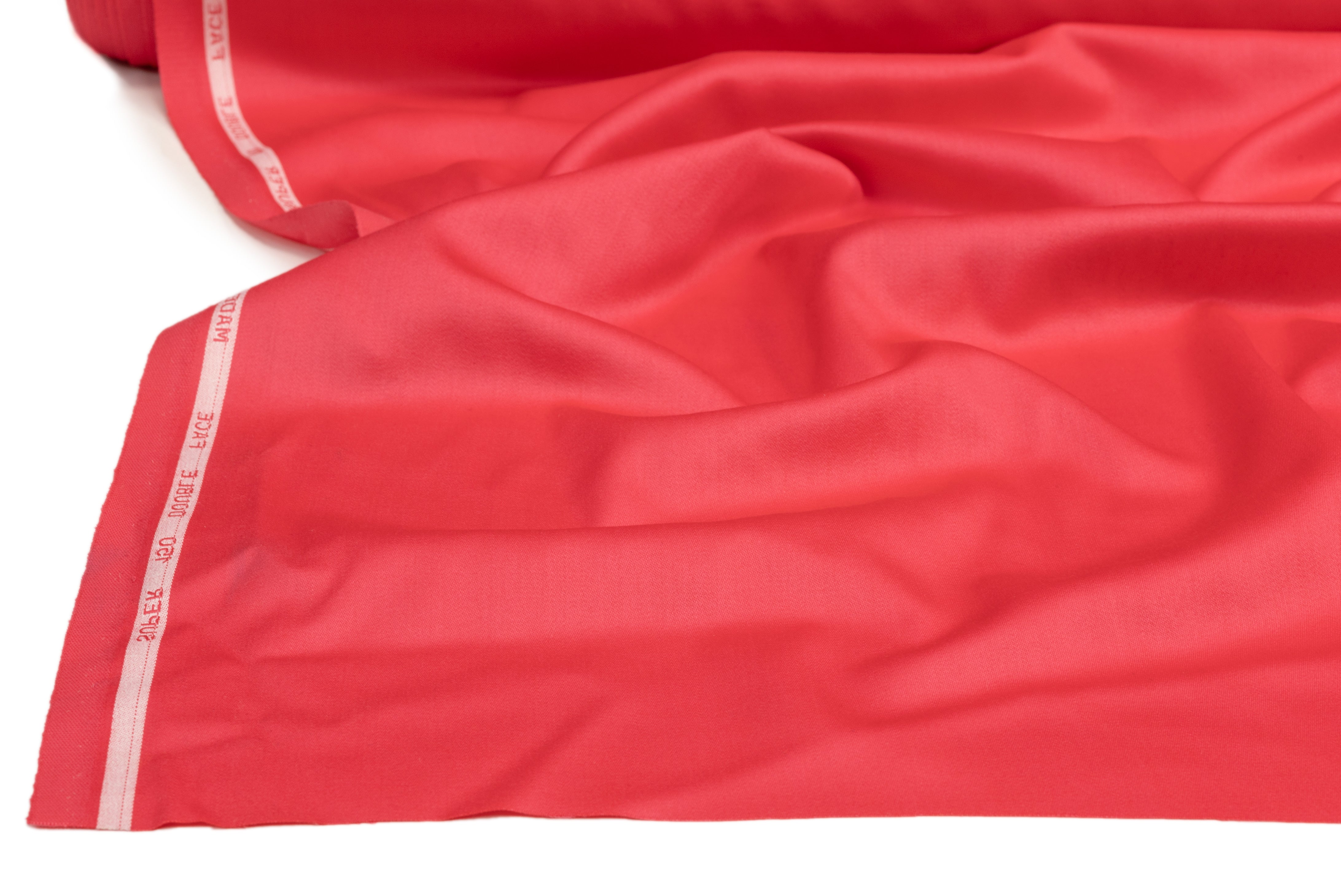 Super 150s Italian Wool Blend Satin Faille Suiting - Raspberry