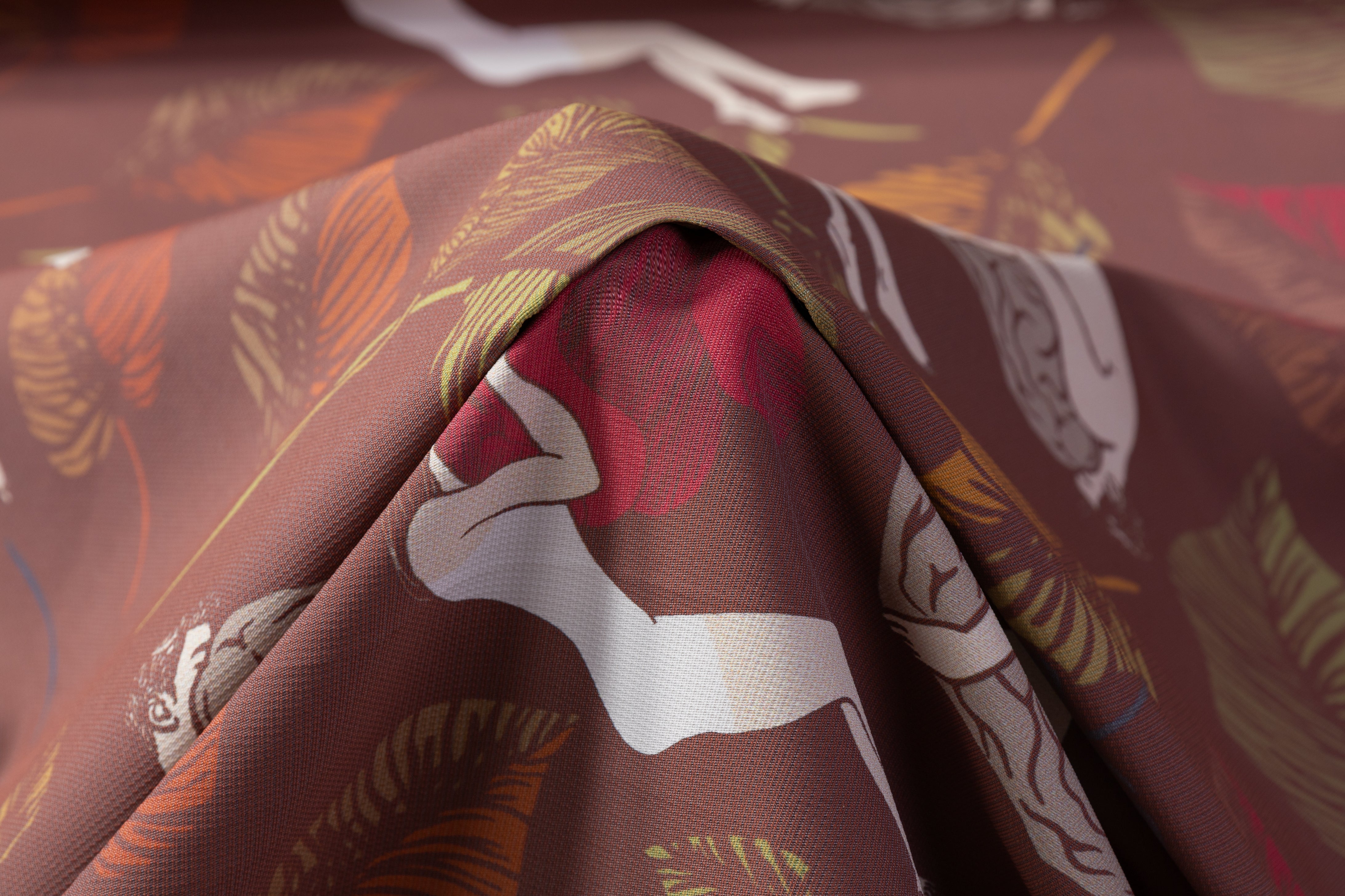 Italian Silk Acrylic Twill - Brick / Multicolor