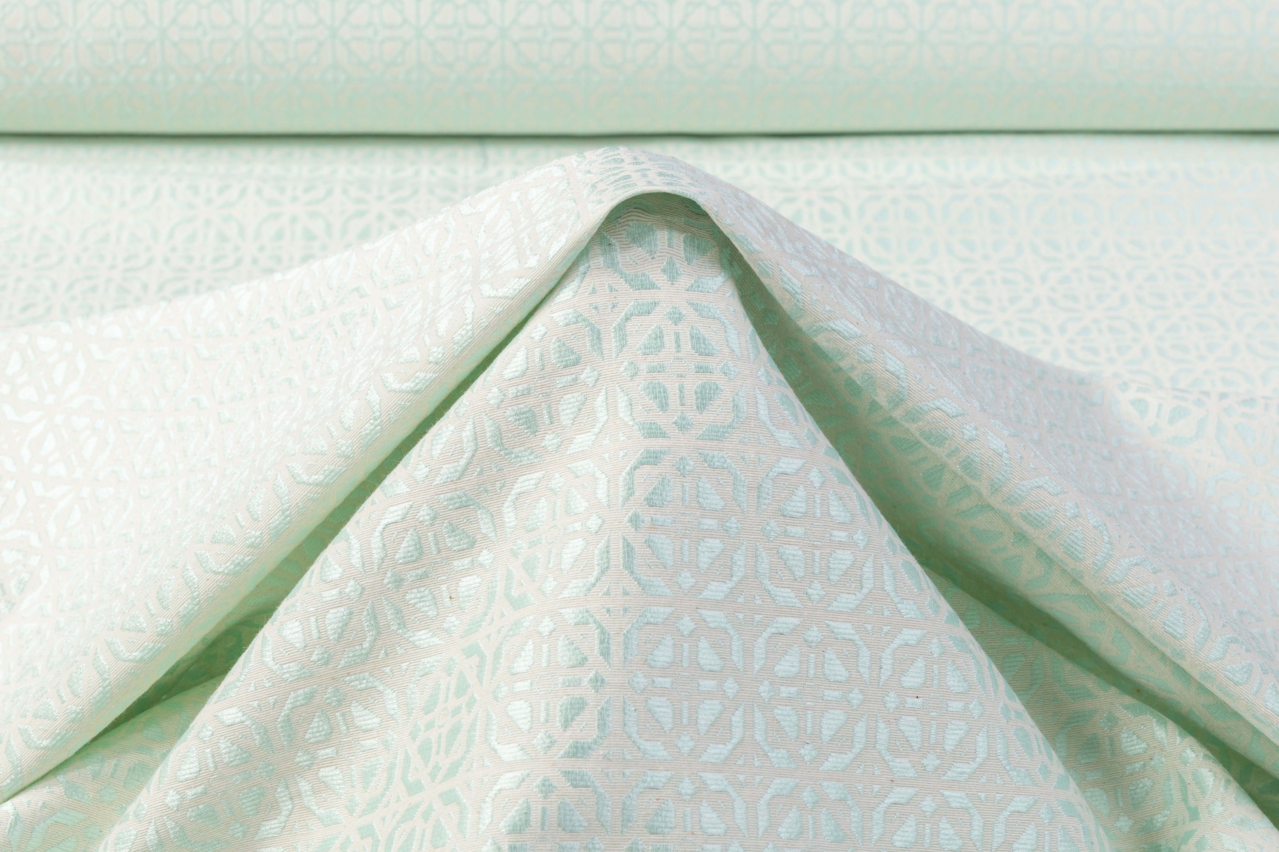 Geometric Brocade - Mint Green