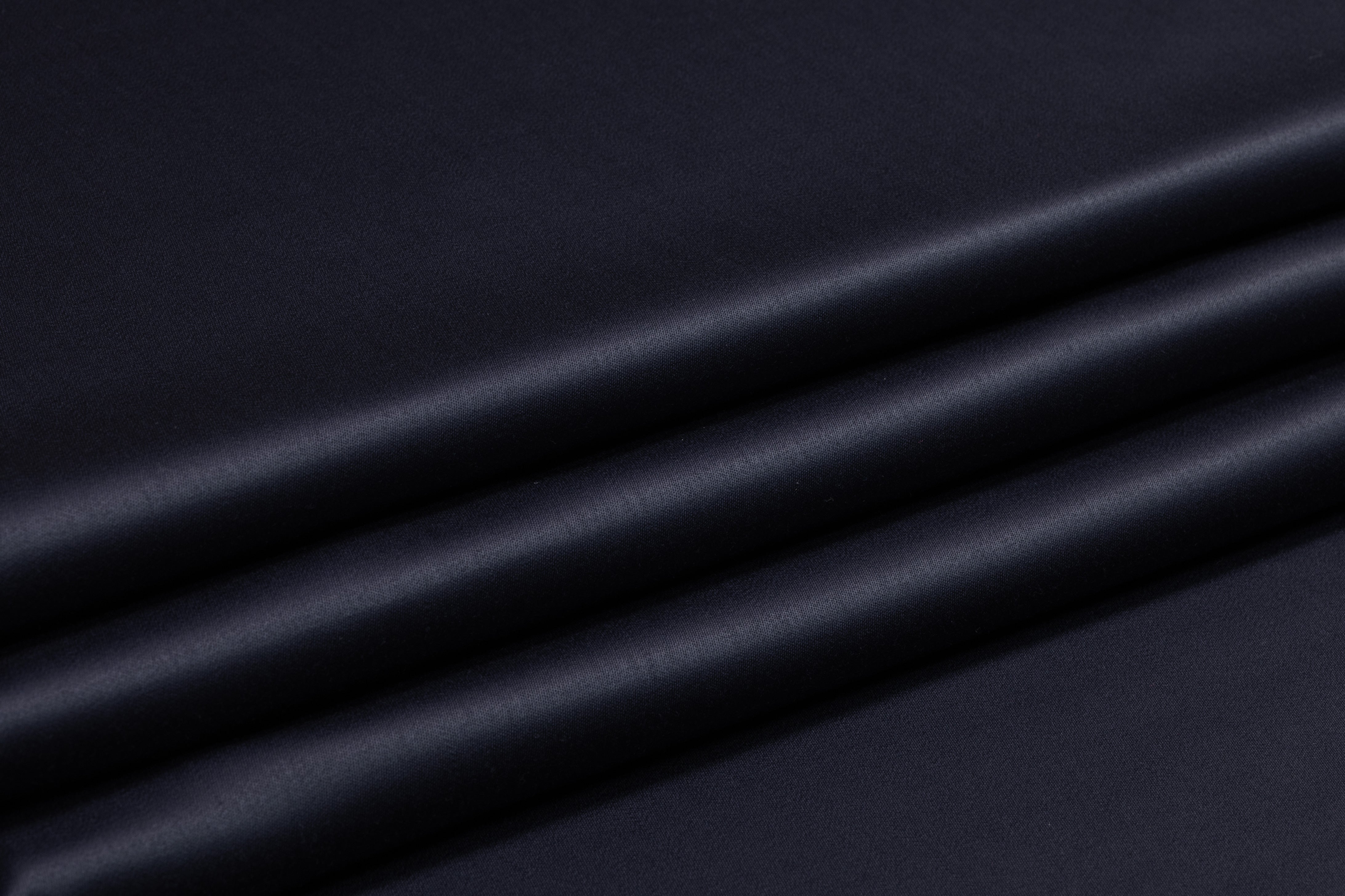 Super 150s Italian Wool Blend Satin Faille Suiting - Navy Blue