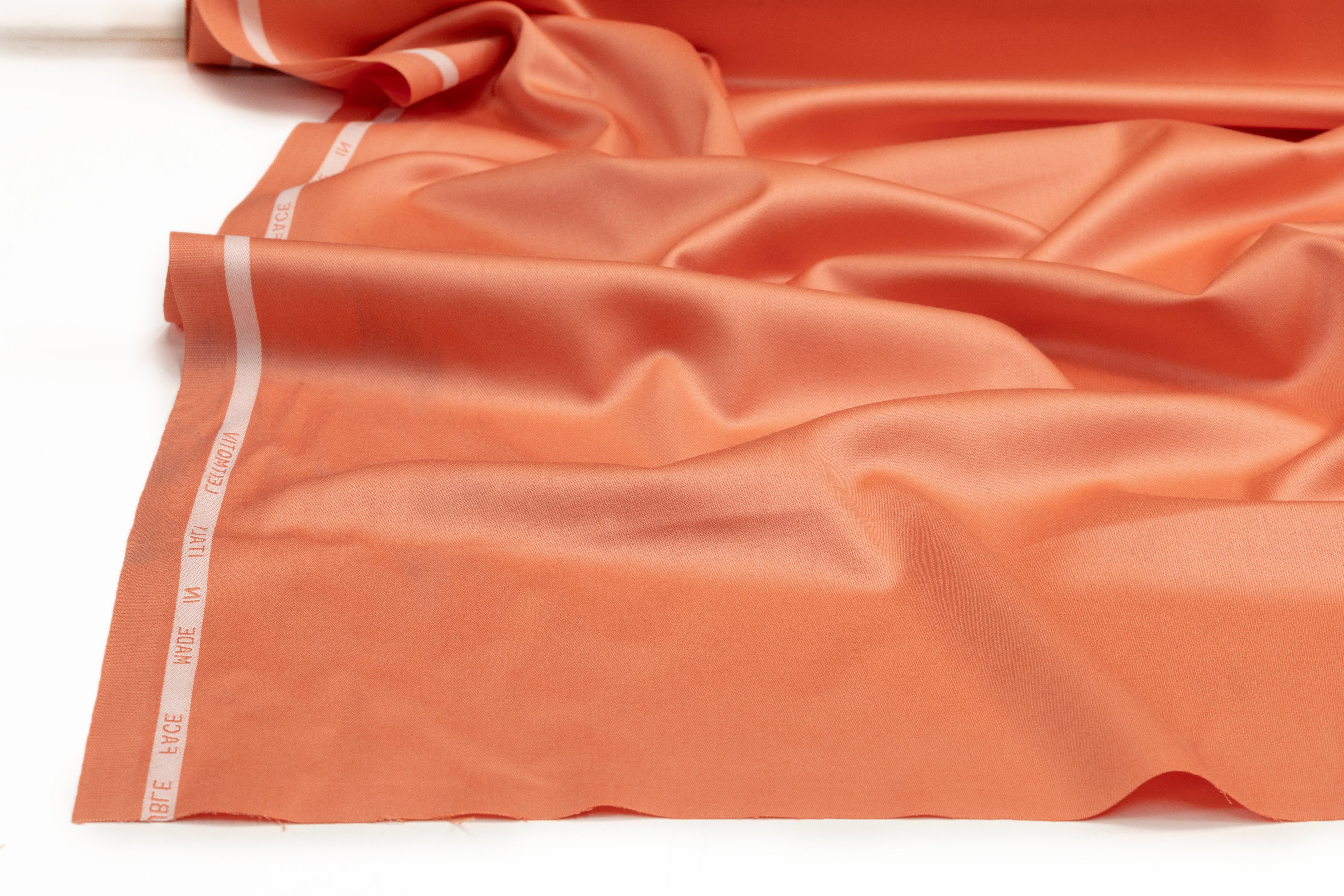 Super 150s Italian Wool Blend Satin Faille Suiting - Coral