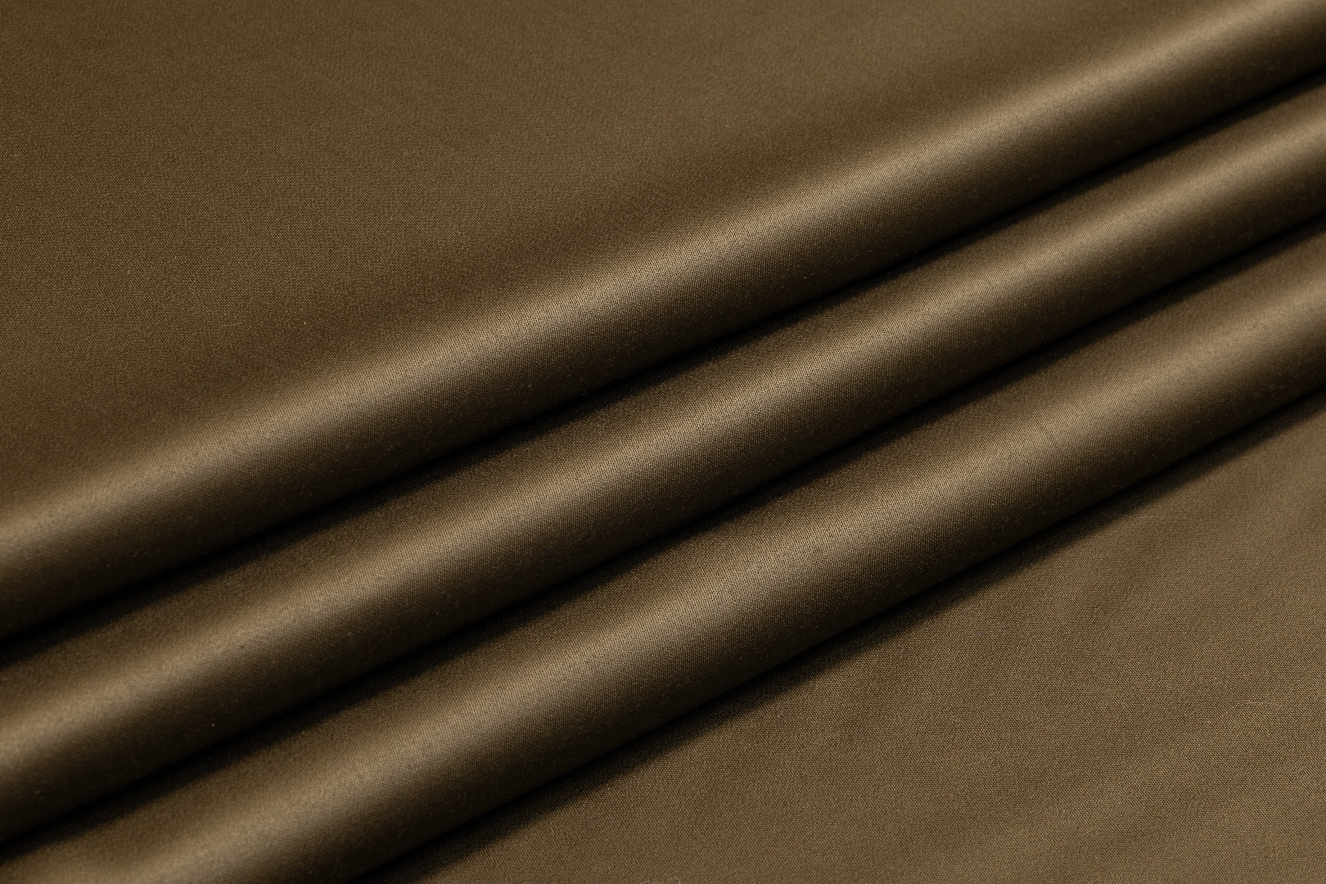 Super 150s Italian Wool Blend Satin Faille Suiting - Dark Olive