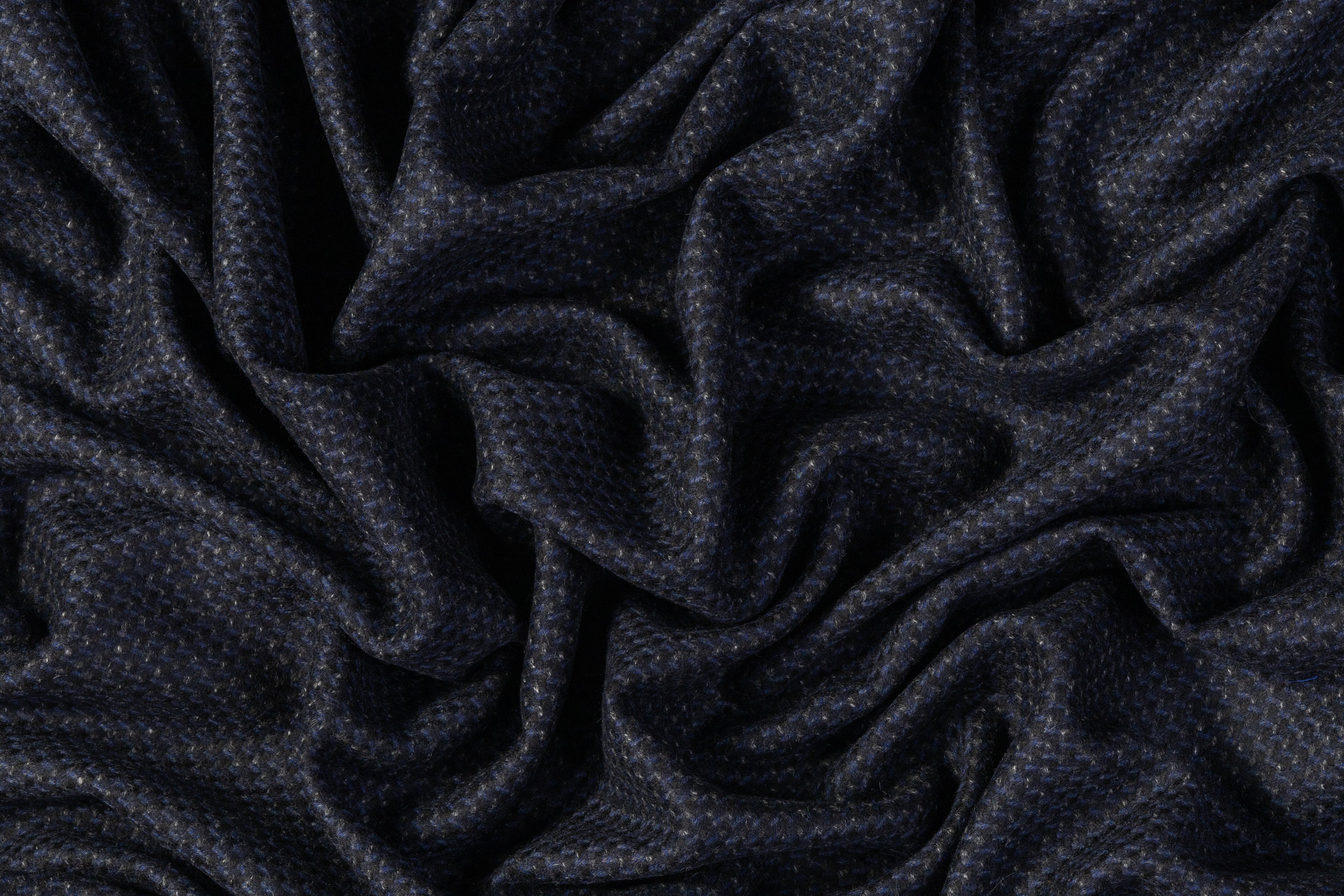 Italian Wool Cashmere Coating - Navy Blue / Black
