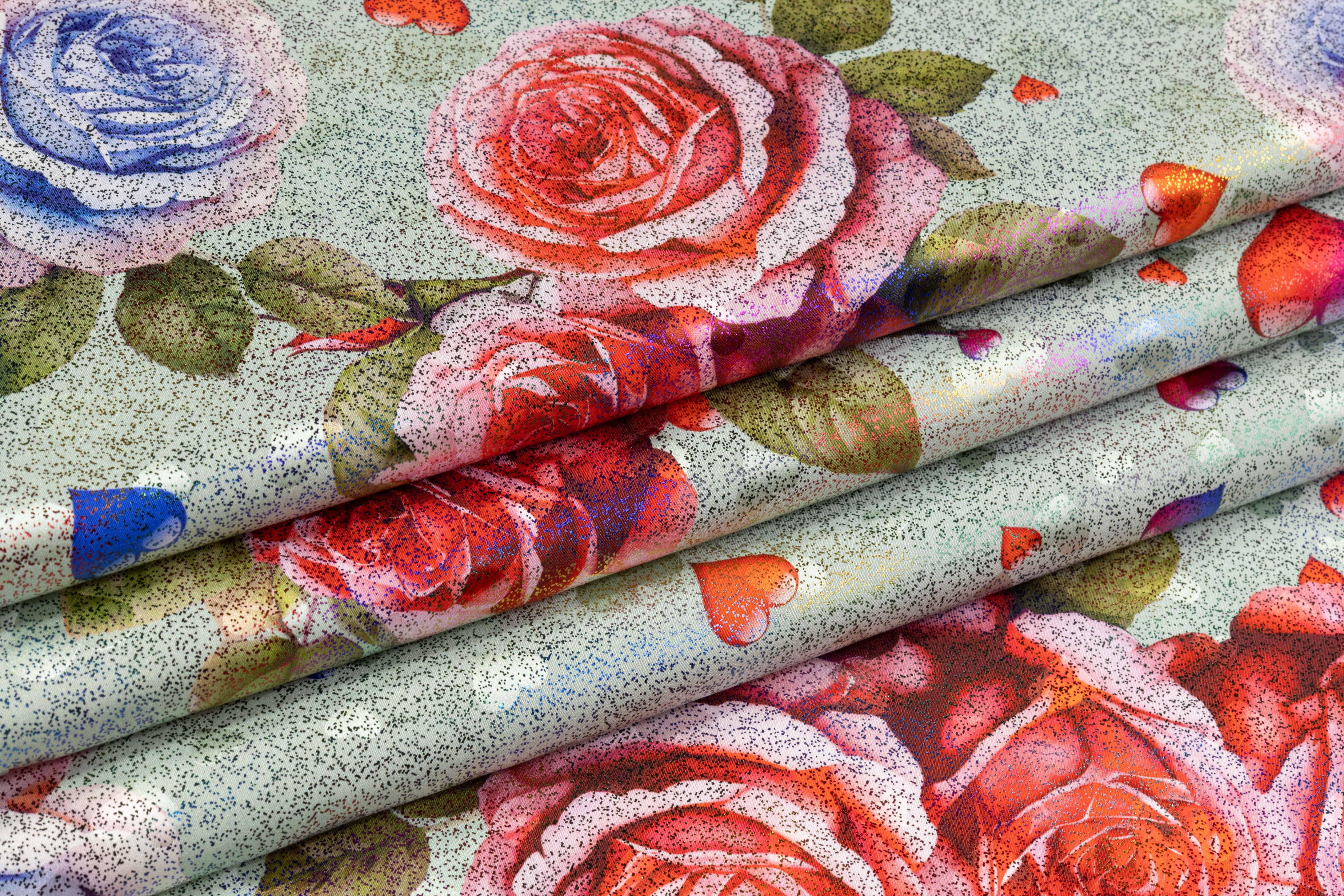 Floral Laminated Italian Silk Charmeuse - Multicolor