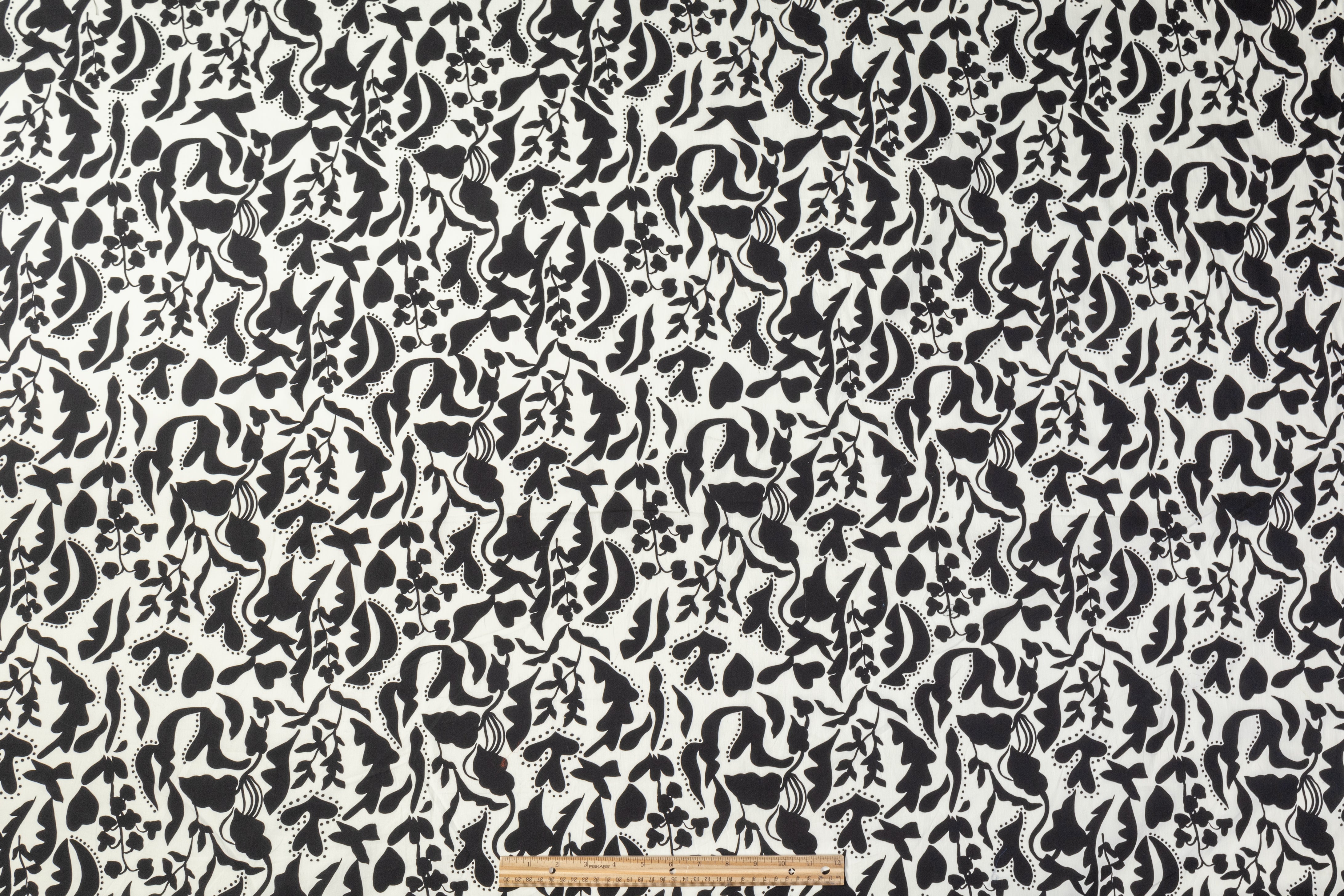 Abstract Printed Cotton - Black / Off White
