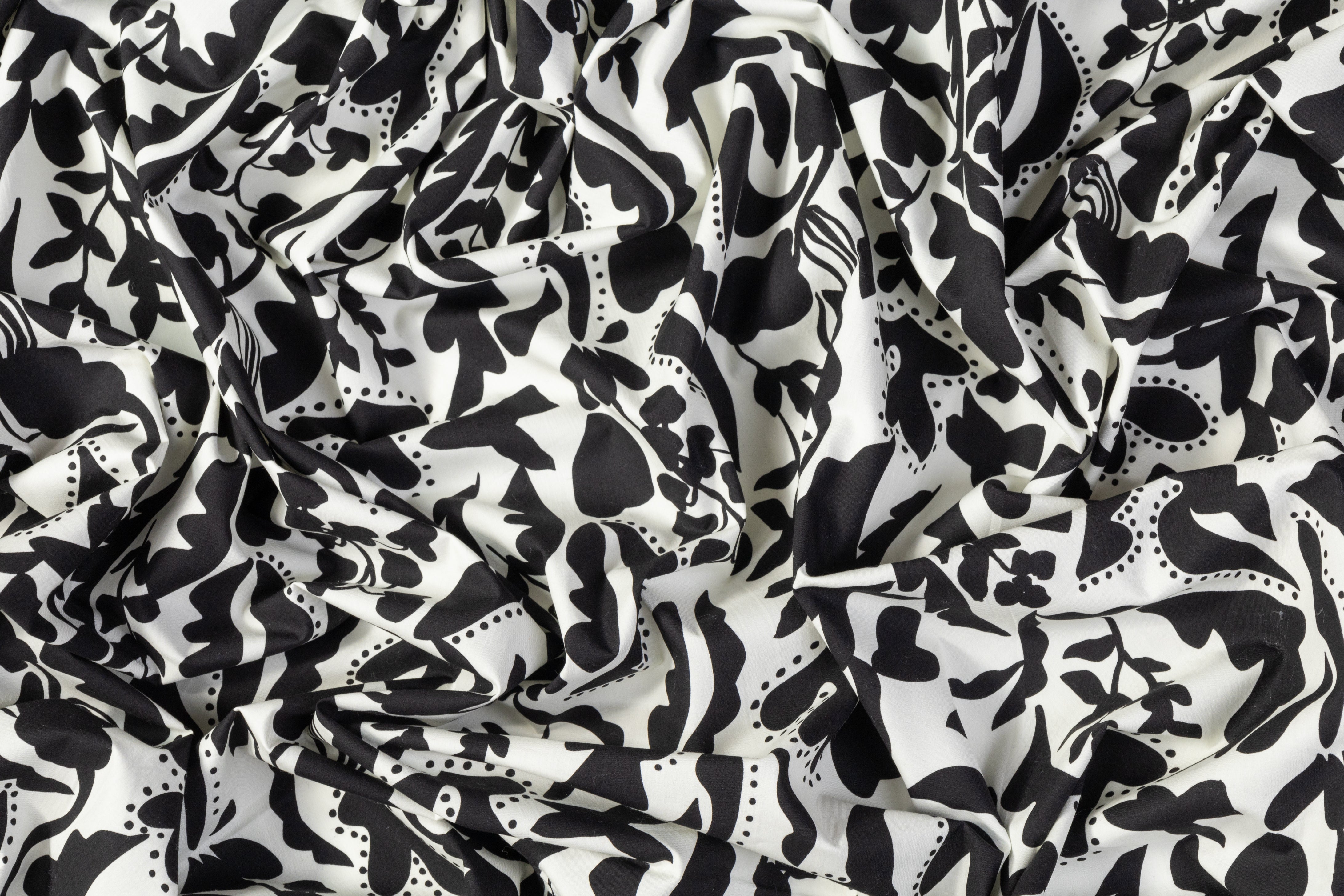Abstract Printed Cotton - Black / Off White