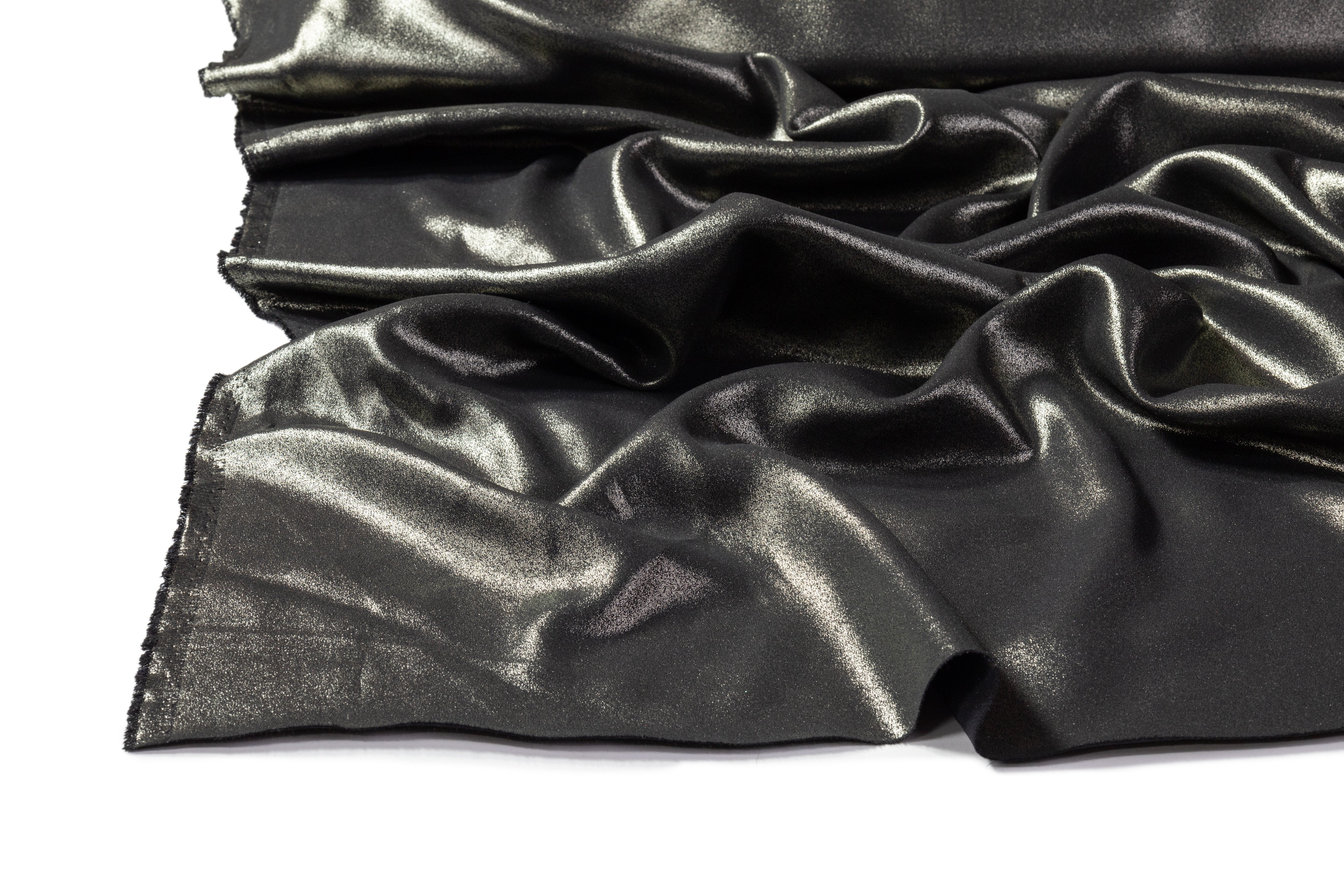 Laminated Italian Silk Crepe - Charcoal Gray