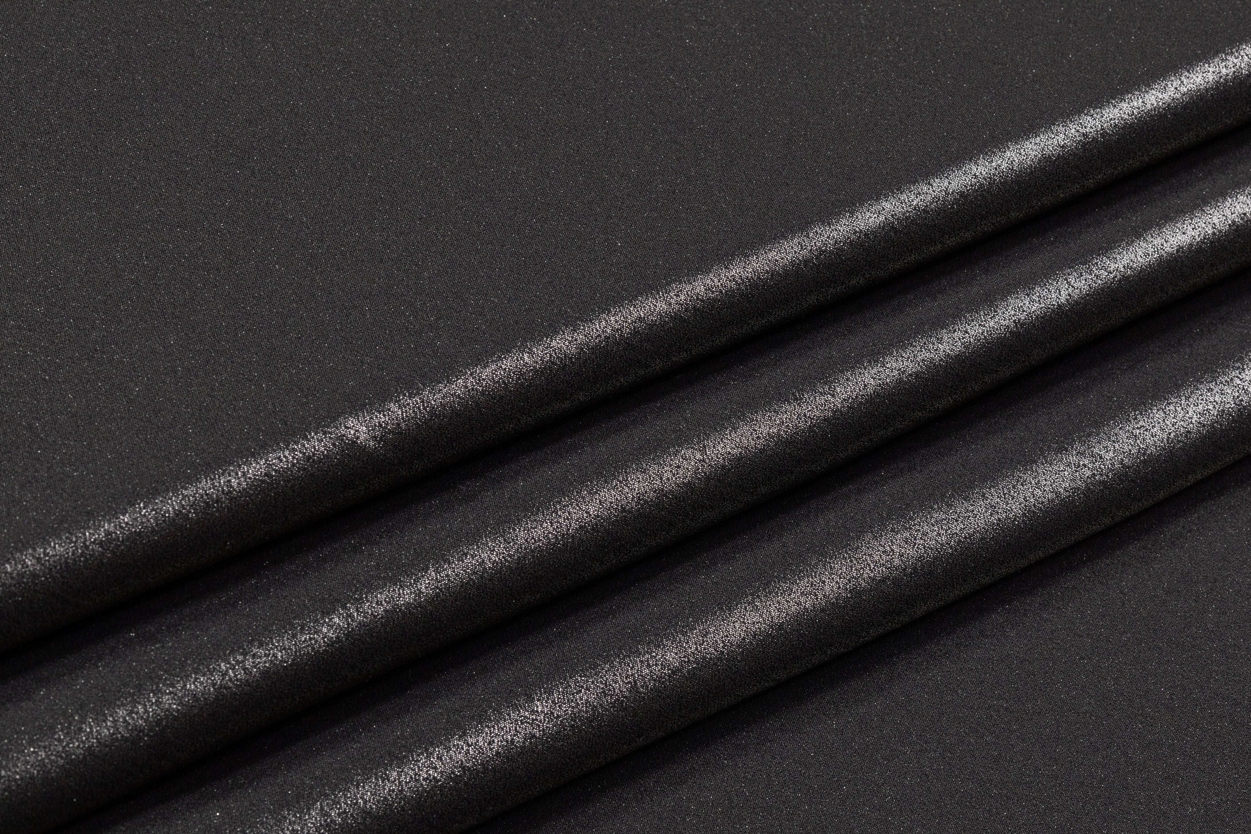 Laminated Italian Silk Crepe - Charcoal Gray
