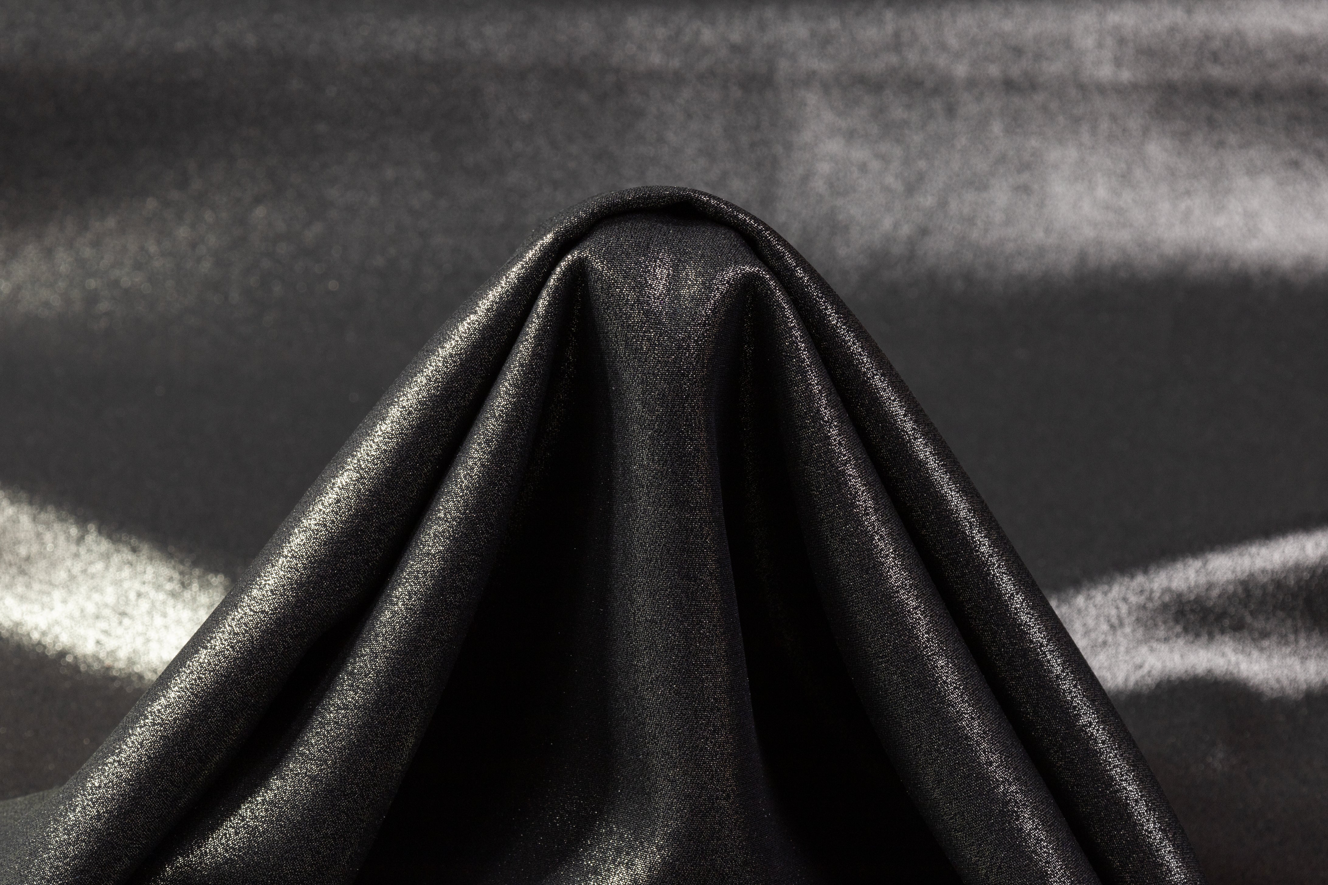 Laminated Italian Silk Crepe - Charcoal Gray