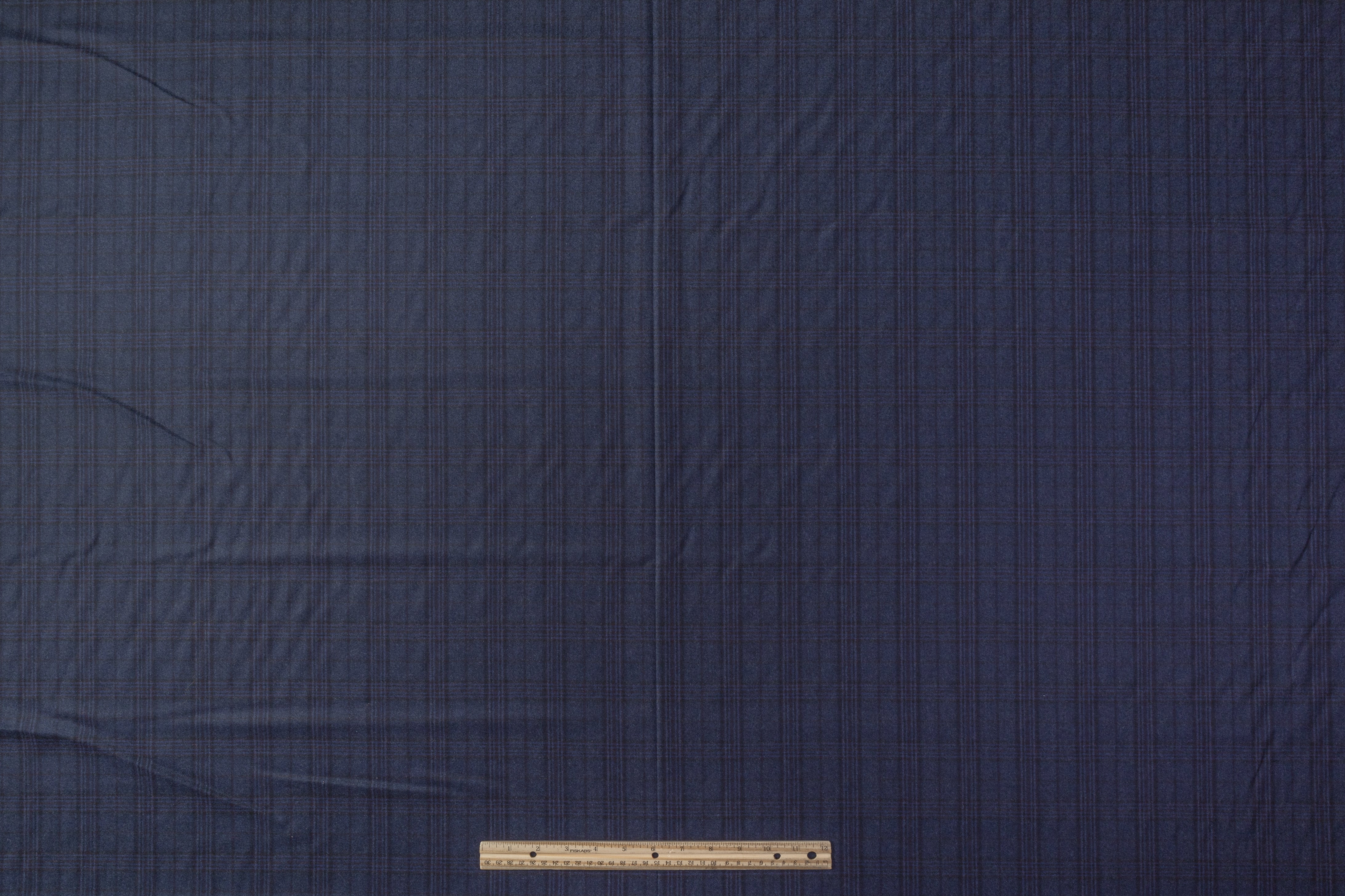 Carnet - Checked Italian Super 130s Wool Flannel Suiting - Navy
