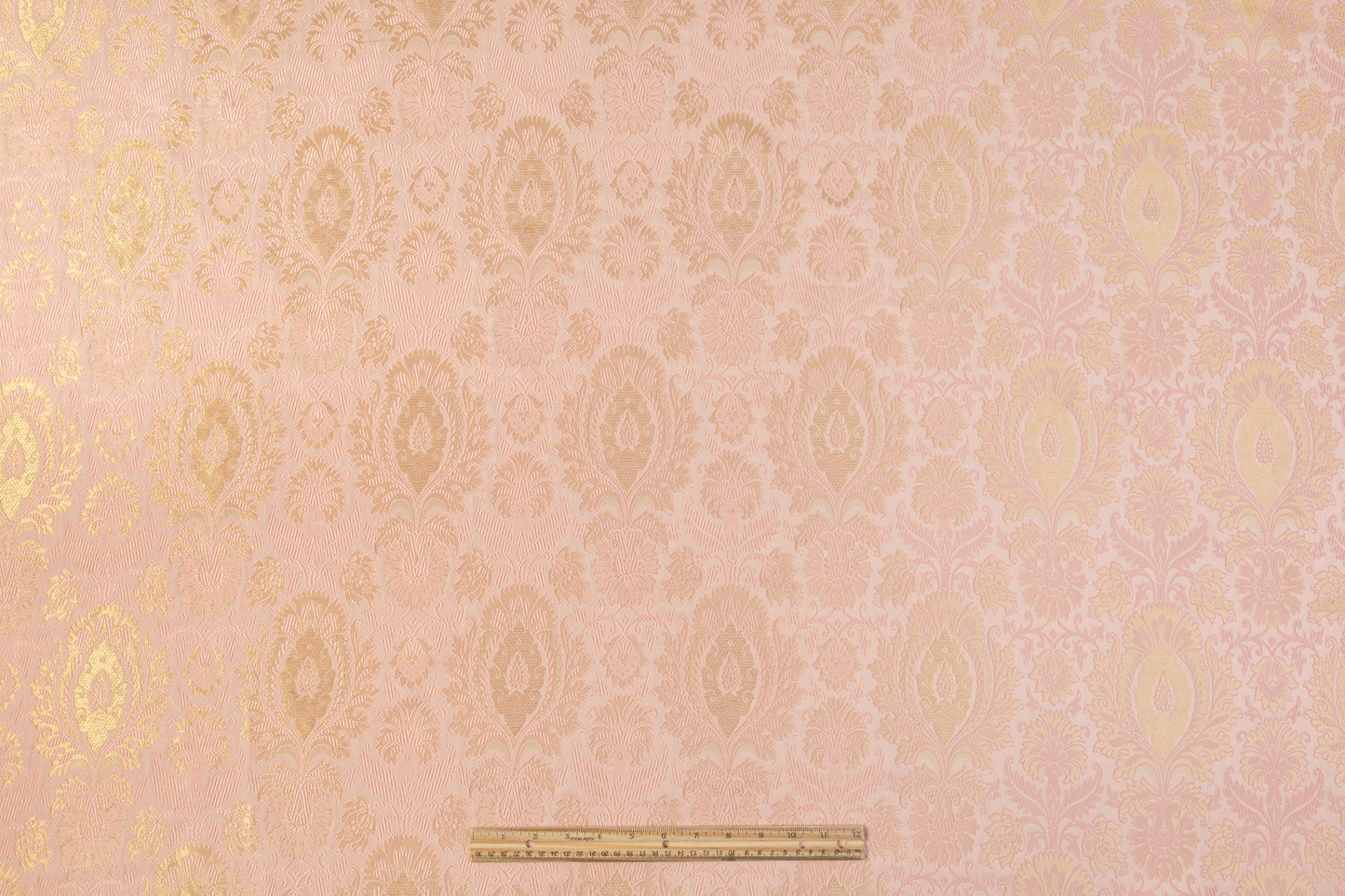 Metallic Damask Brocade - Pink / Gold