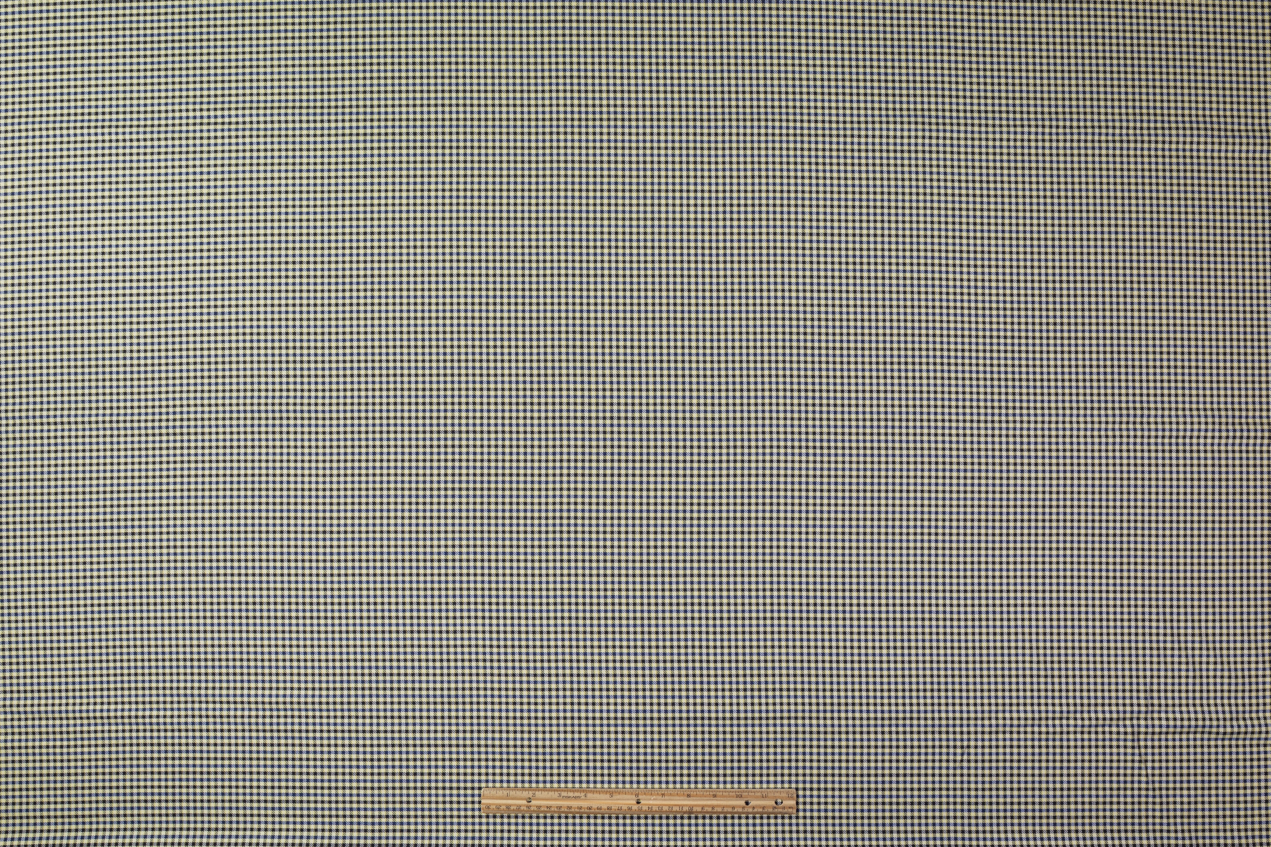 Marzotto - Italian Wool Blend Suiting - Yellow / Blue / Black