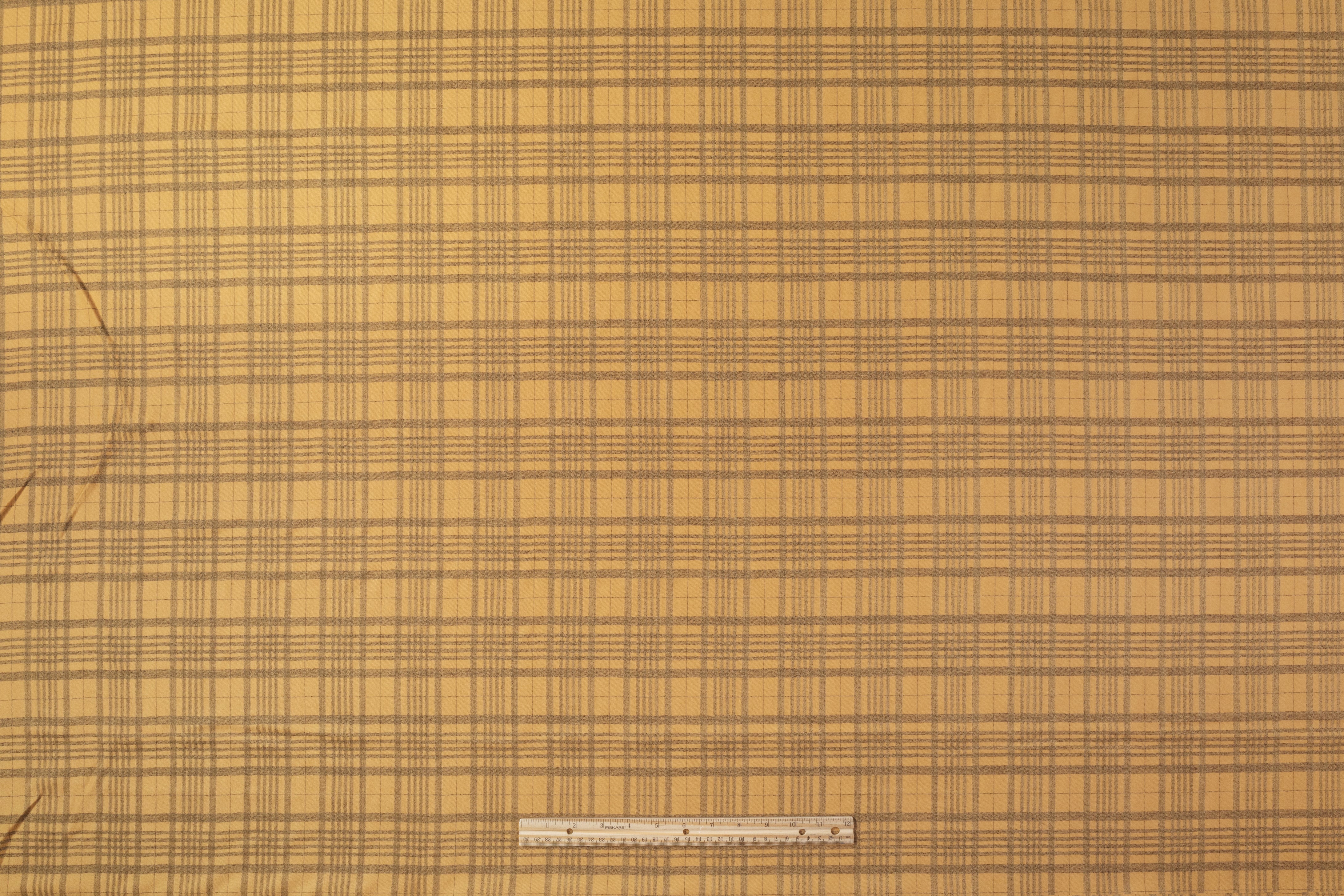 Checked Italian Stretch Wool - Light Brown / Taupe