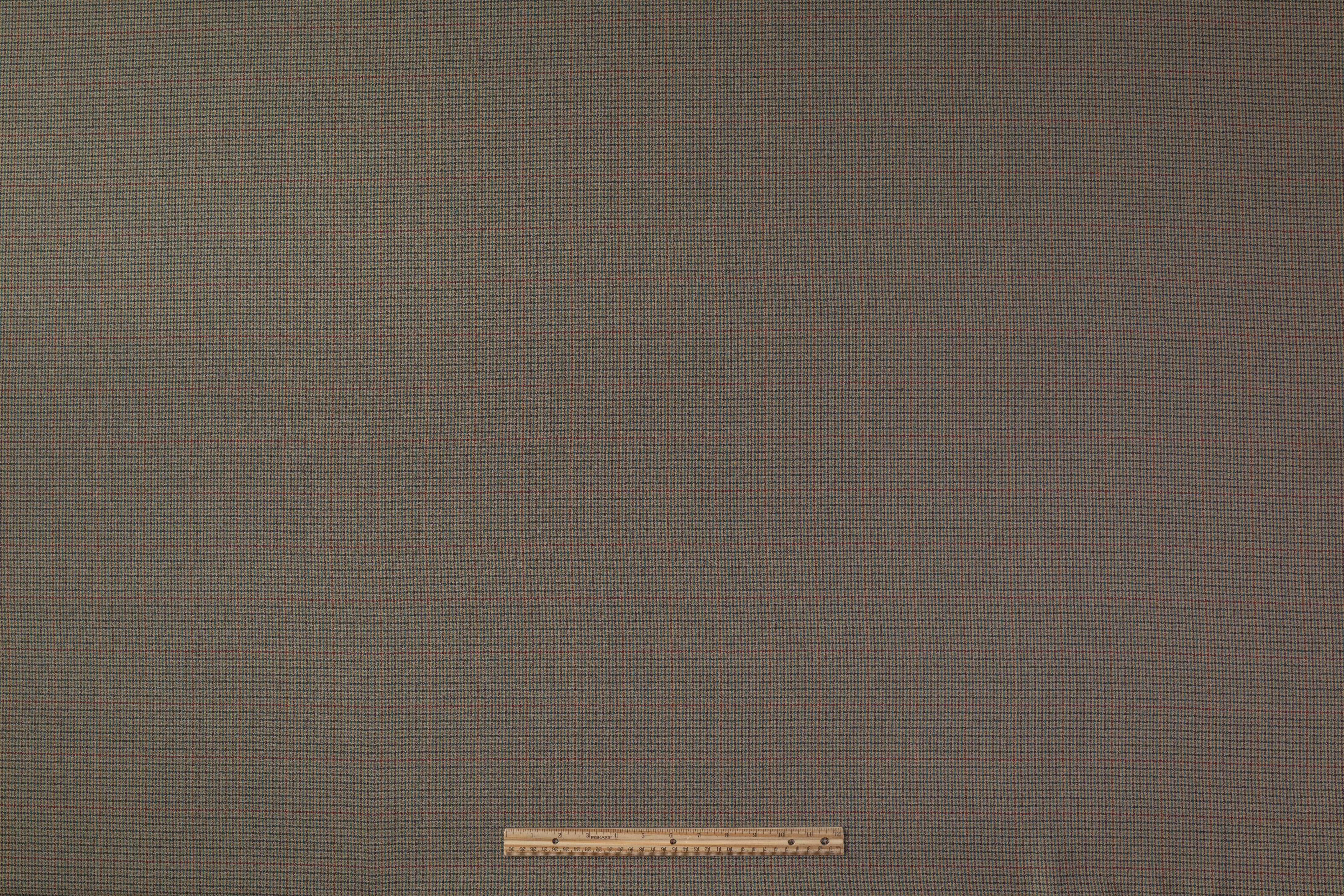 Ferla - Checked Italian Wool Suiting - Taupe / Teal / Burgundy