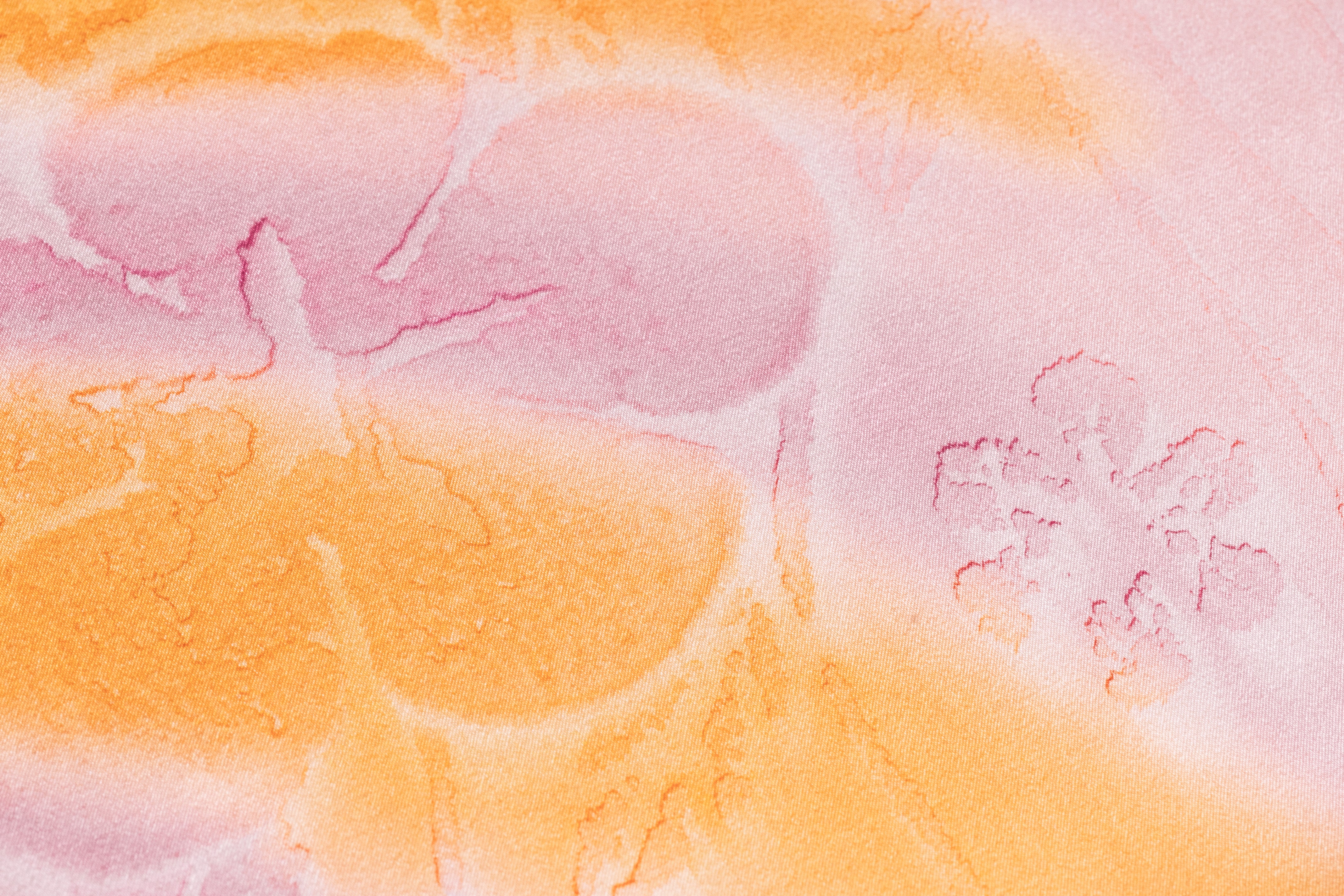 Floral Italian Silk Charmeuse - Orange / Lilac