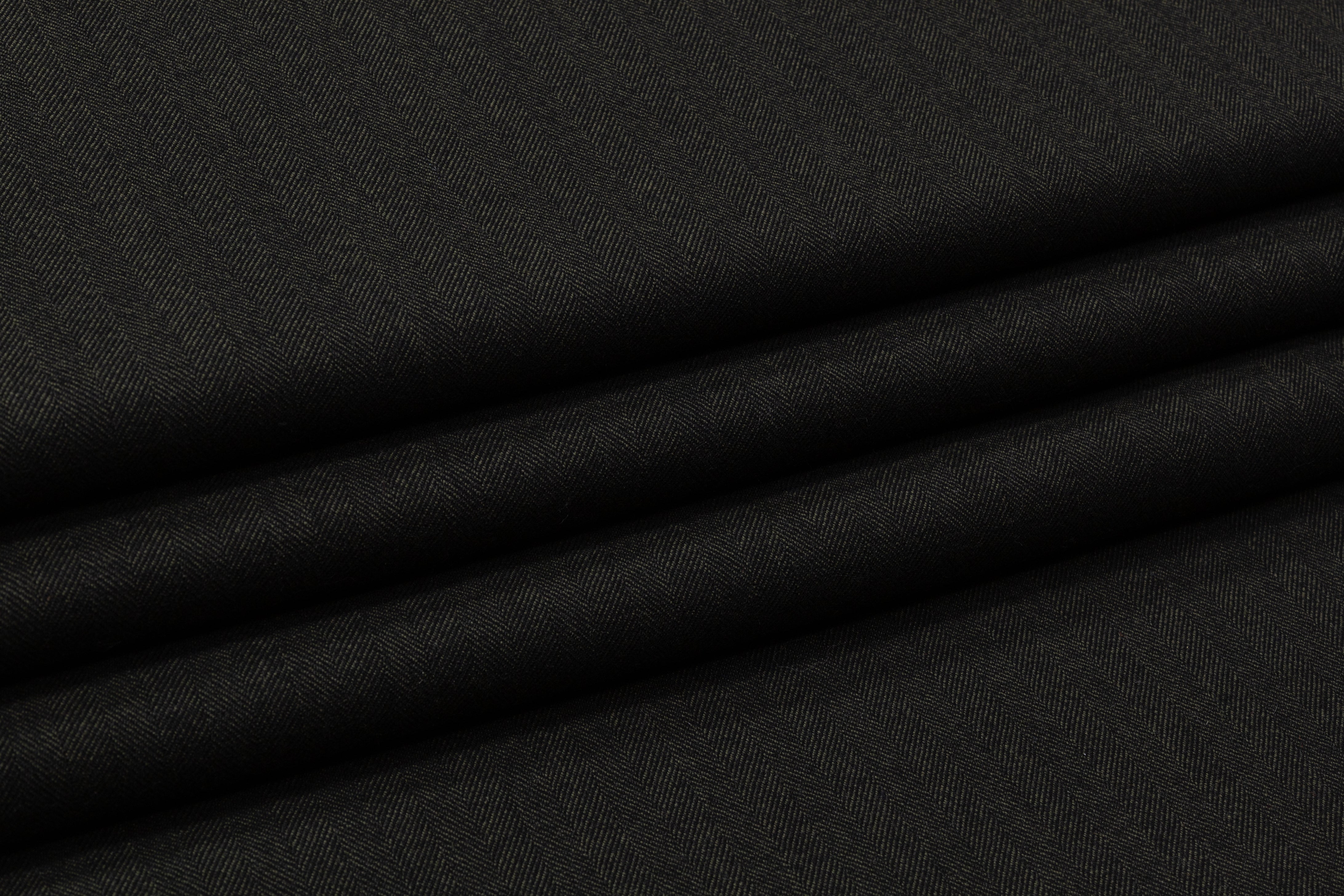 Herringbone English Heritage Twist Wool - Charcoal Gray
