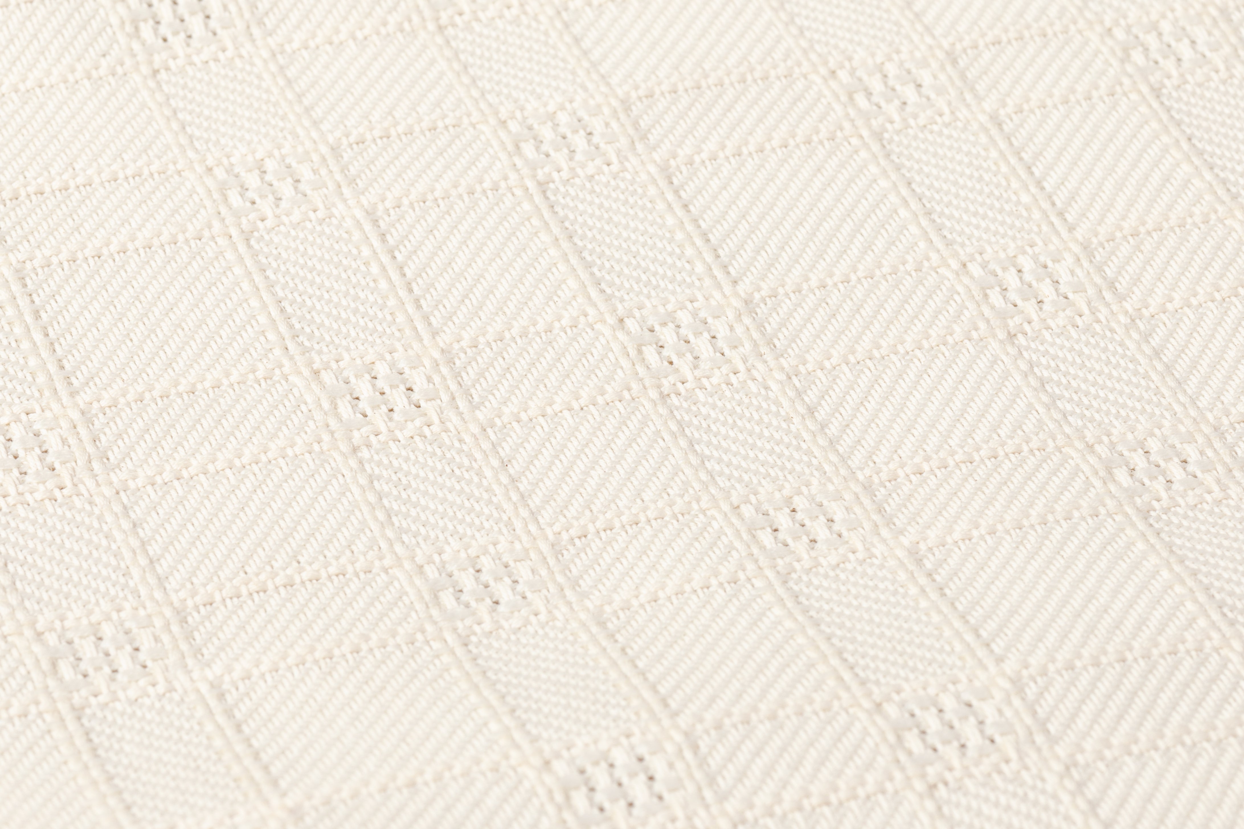 Checked Italian Wool Linen Brocade - Cream